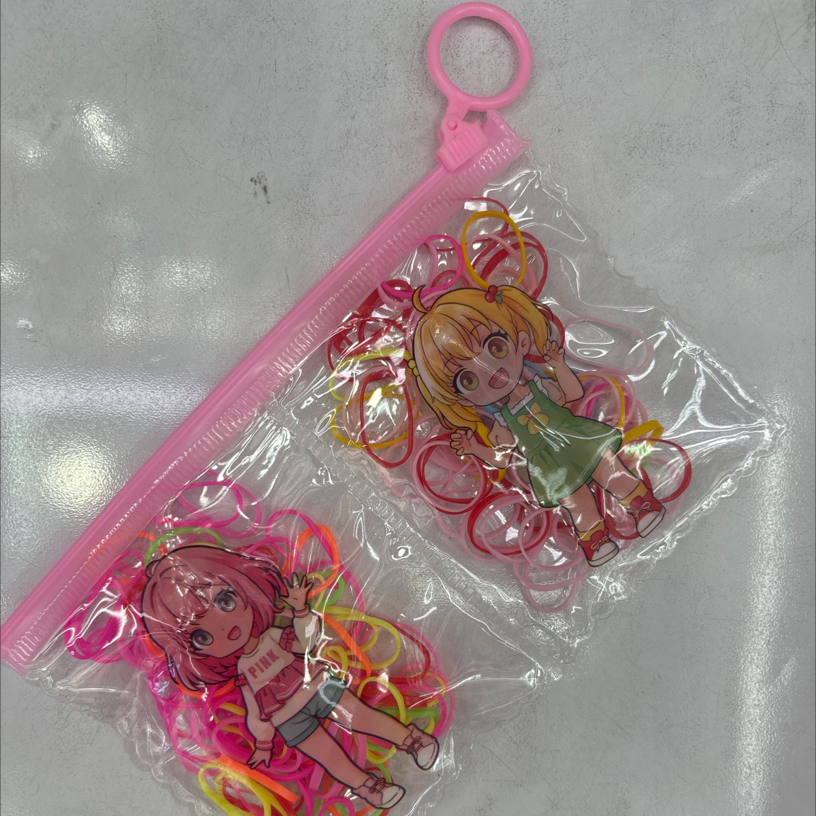 厂家直销彩色发圈儿童小皮筋发绳发圈高弹力批发一次性皮筋分割袋装