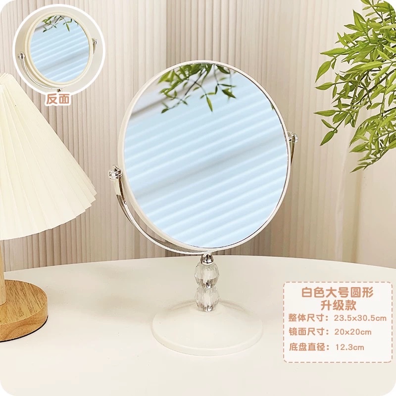 艾炫折叠化妆镜台式女桌面随身便携镜子宿舍用小号梳妆学生大号化妆镜家用桌上桌面台式梳妆台镜子办公室卧室梳妆镜学生宿舍放大详情图6