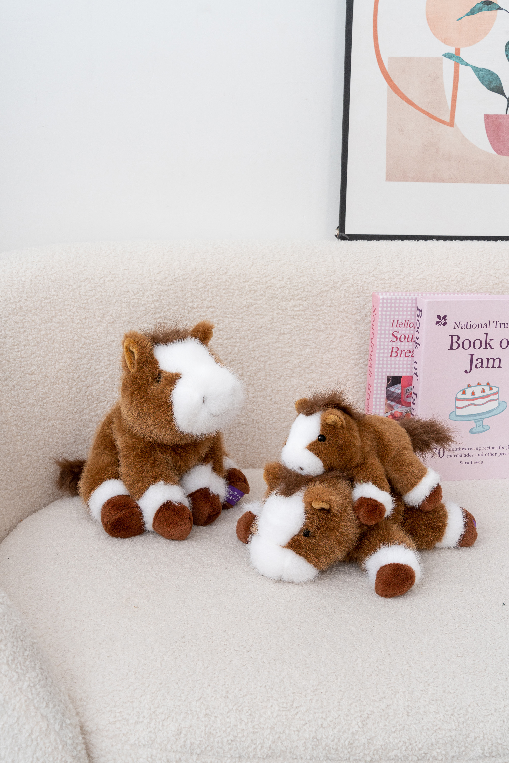 This is a very precious new plush toy from 18cn, a three-posture Mousse horse plush toy. It's a cute doll, a pillow, and a children's gift. It can be used for sitting, standing, or lying on the table detail image 9