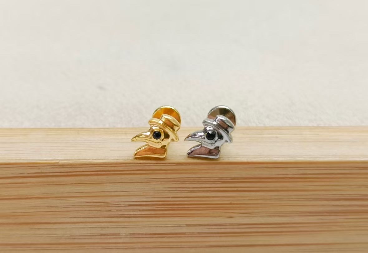 G23钛合金锆石唇钉耳钉16G内螺纹高抛光耳饰