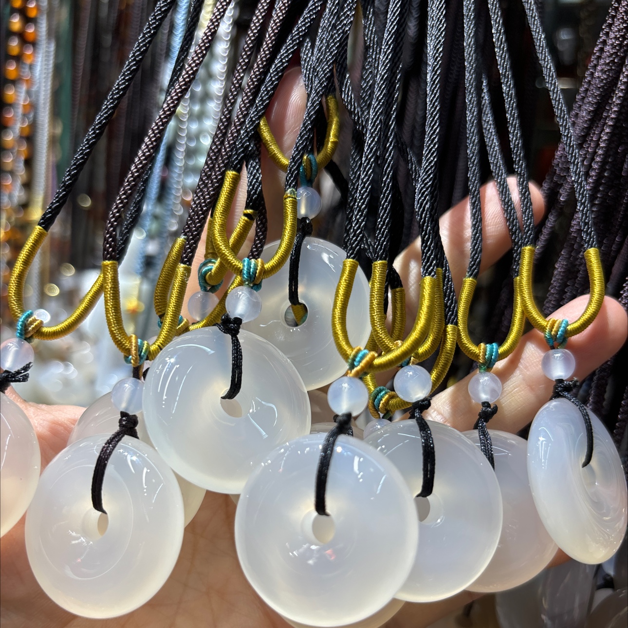 Natural chalcedony pendant detail image 1