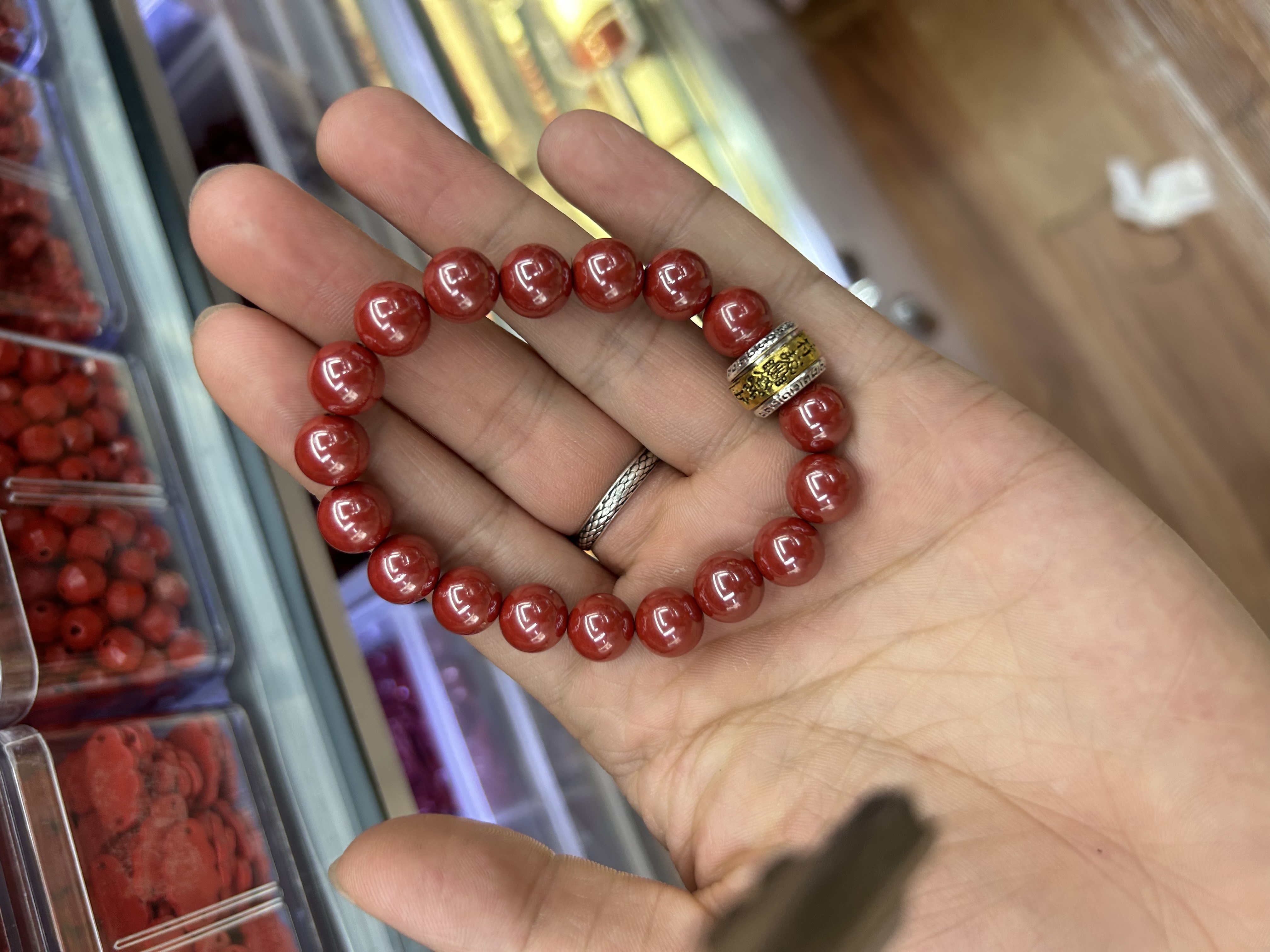 Natural cinnabar, high-content imperial cinnabar, popular year after year bracelets, cinnabar bracelets, high-content cinnabar gifts, wholesale cinnabar bracelets, handicrafts, ornaments, bracelets and strings detail image 2