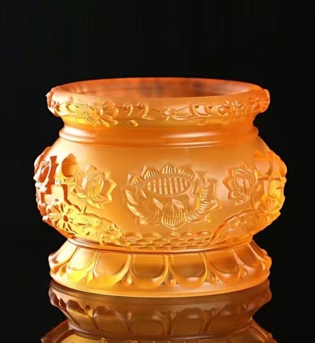 Buddhist and Taoist religious items, colorful glazed incense burners for worshipping Buddha detail image 2