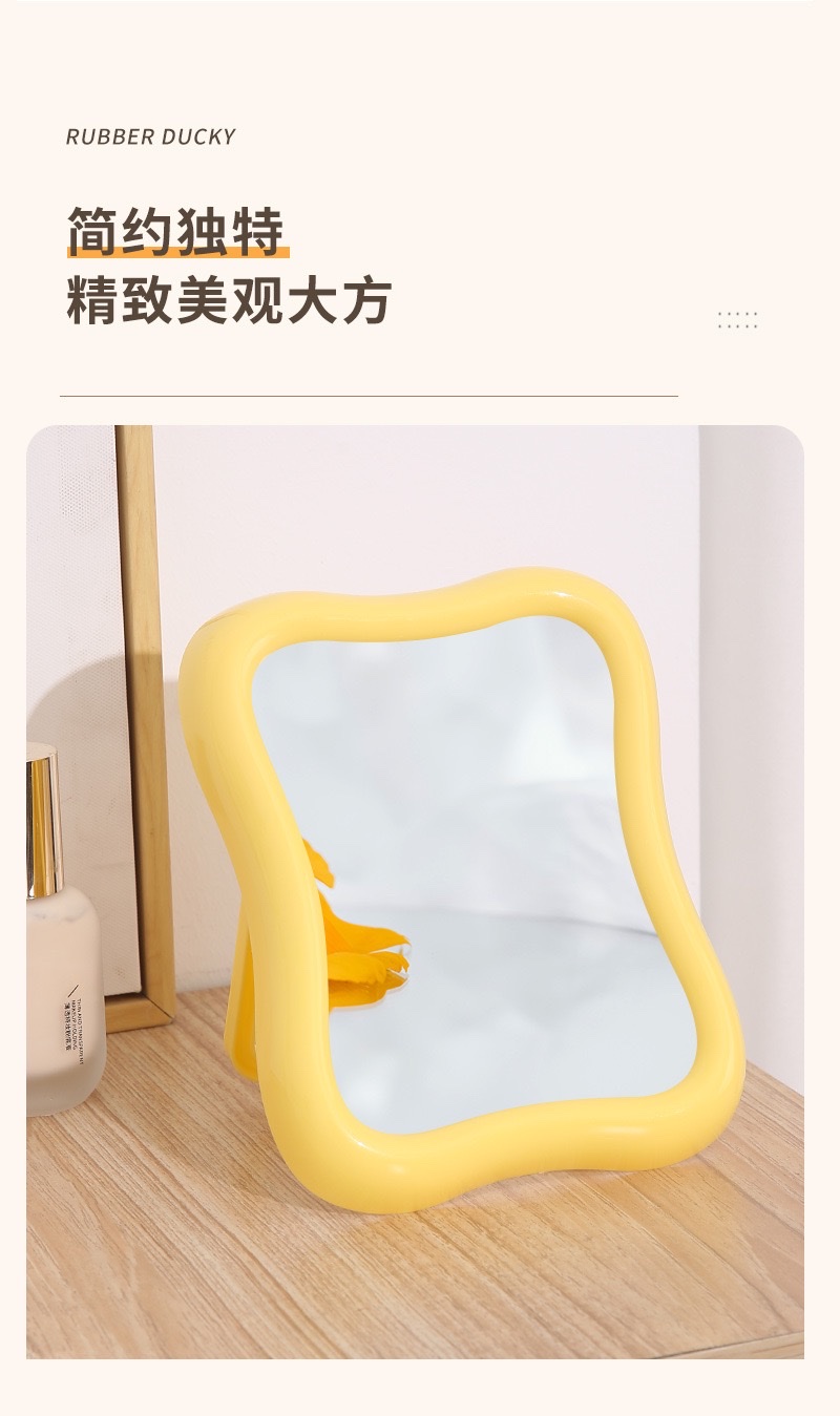 奶油风糖果色桌面镜梳妆镜详情图5