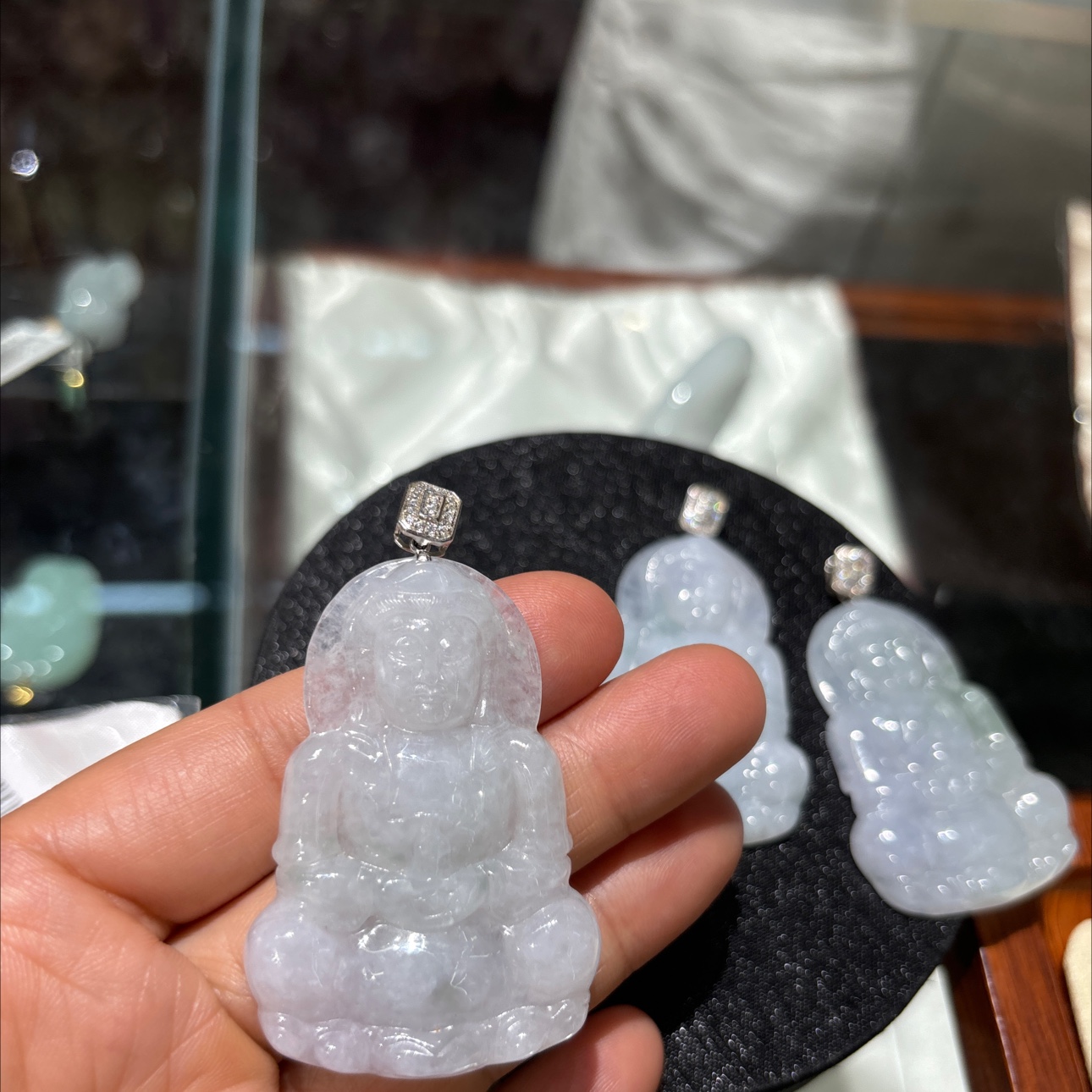Natural Burmese jade Guanyin
