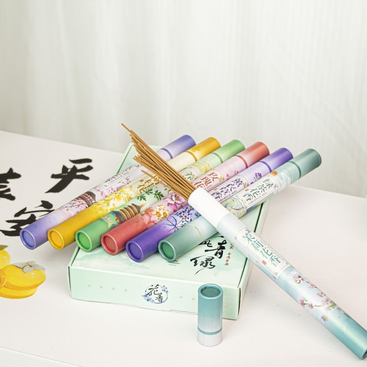 Agarwood incense offering gift set: Stick incense, tower incense, coil incense combination, home aromatherapy gift box Specification image