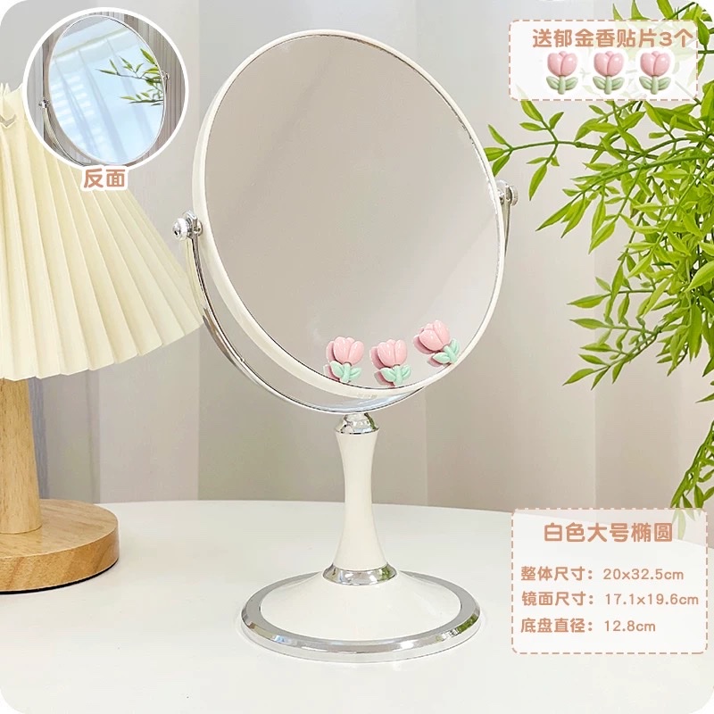 艾炫折叠化妆镜台式女桌面随身便携镜子宿舍用小号梳妆学生大号化妆镜家用桌上桌面台式梳妆台镜子办公室卧室梳妆镜学生宿舍放大详情图13