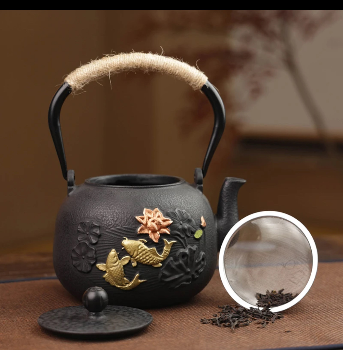 铁壶炭炉家用取暖炭火煮茶炉泡茶烧水壶户外围炉煮茶壶木炭炉风炉 full figure