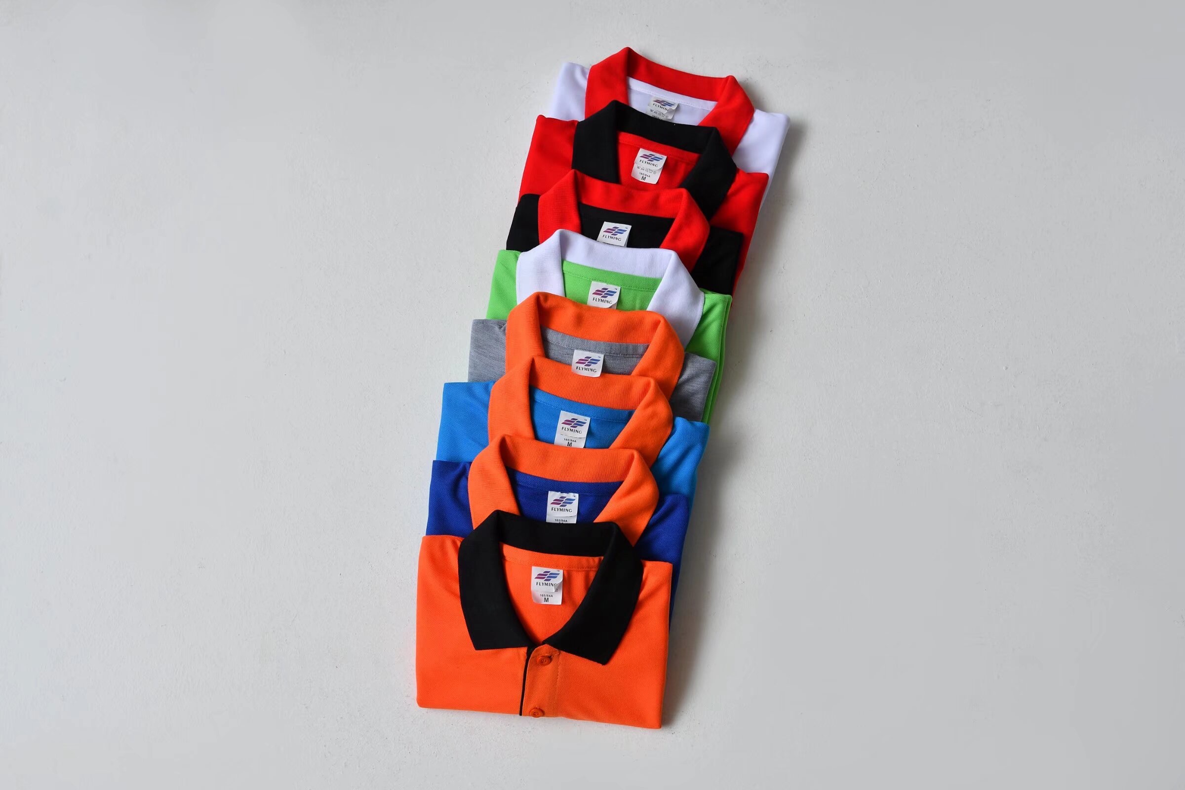 Cross-border 190g/㎡ polyester Xiaofei color-block lapel, fashionable and stylish polo shirt, advertising shirt, versatile and outstanding, breathable and sweat-wicking 0102 Item Picture