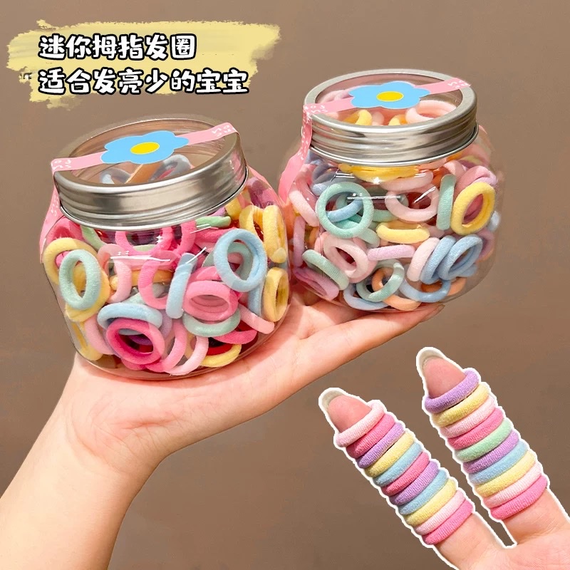 Baby rubber bands, small size, no hair damage, baby hair bands, children's hair ties, towel bands, headwear, girls' headwear, hair accessories Application Scenario