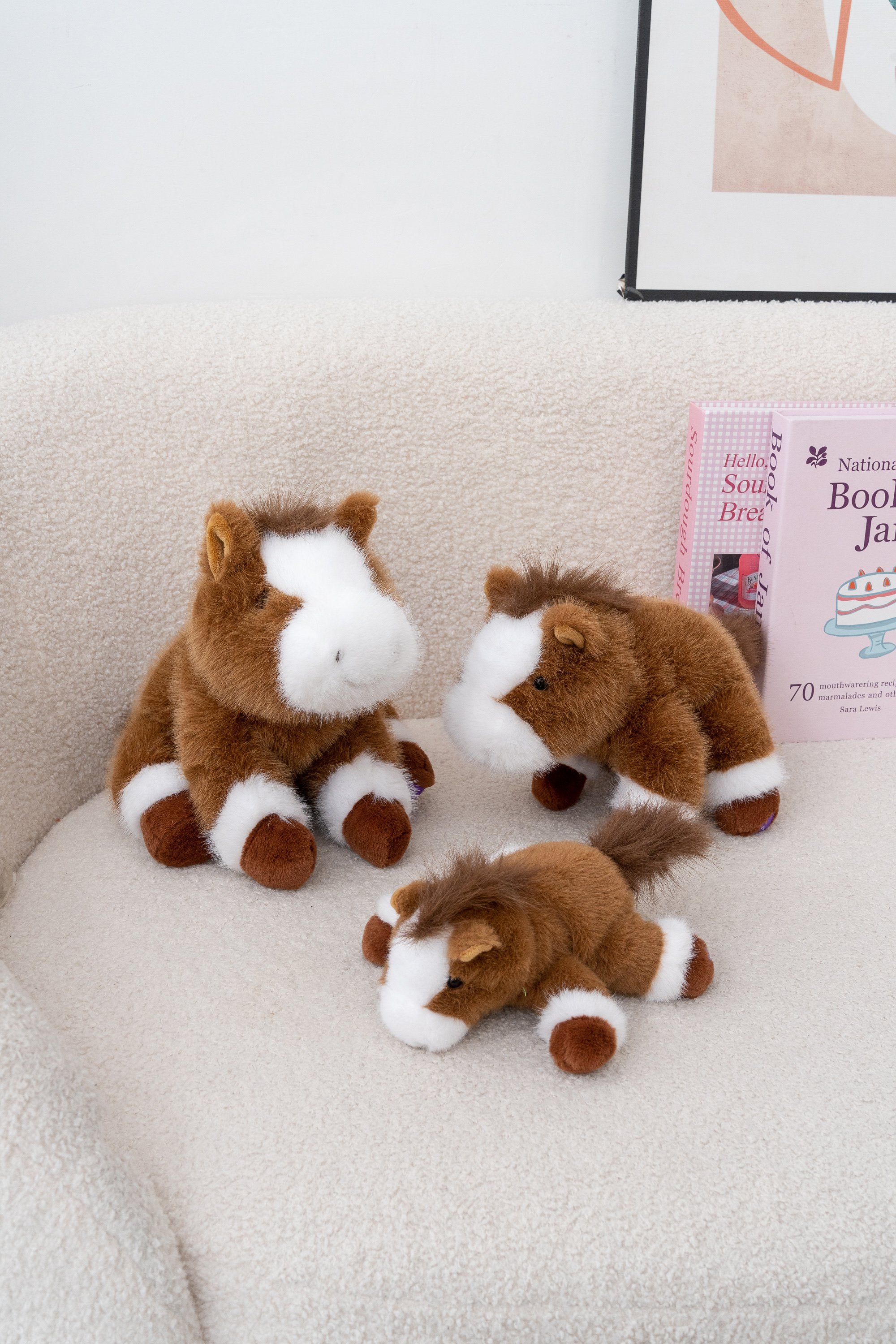 This is a very precious new plush toy from 18cn, a three-posture Mousse horse plush toy. It's a cute doll, a pillow, and a children's gift. It can be used for sitting, standing, or lying on the table detail image 7