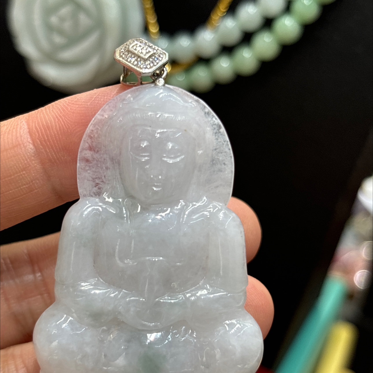 Natural Burmese jade Guanyin Application Scenario