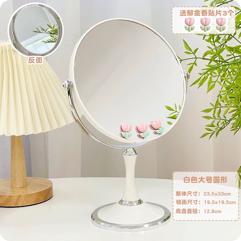 艾炫折叠化妆镜台式女桌面随身便携镜子宿舍用小号梳妆学生大号化妆镜家用桌上桌面台式梳妆台镜子办公室卧室梳妆镜学生宿舍放大详情图12