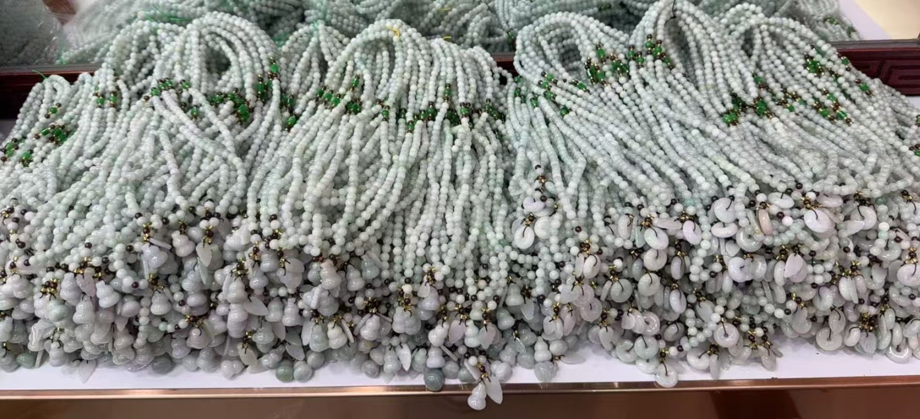 Natural myanmar jade 3 círculo cadena de agua details Picture