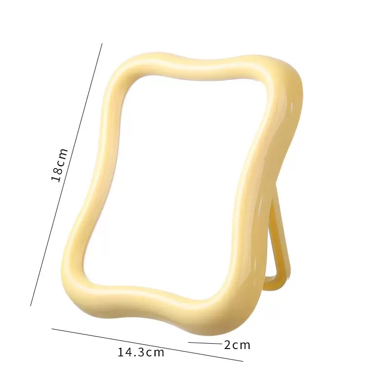 奶油风糖果色桌面镜梳妆镜