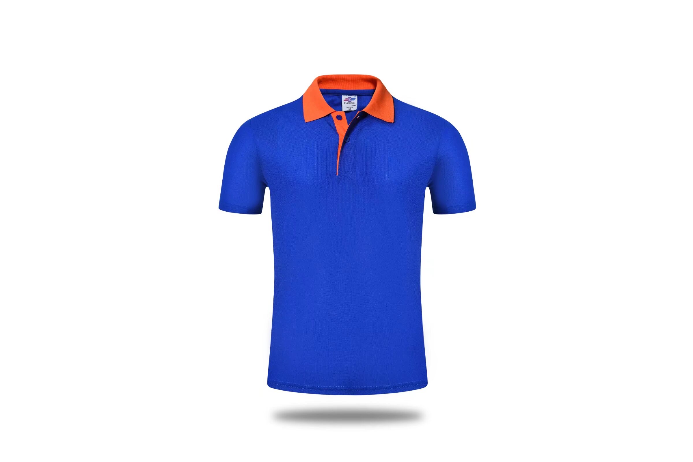 Cross-border 190g/㎡ polyester Xiaofei color-block lapel, fashionable and stylish polo shirt, advertising shirt, versatile and outstanding, breathable and sweat-wicking 0102 Specification drawing