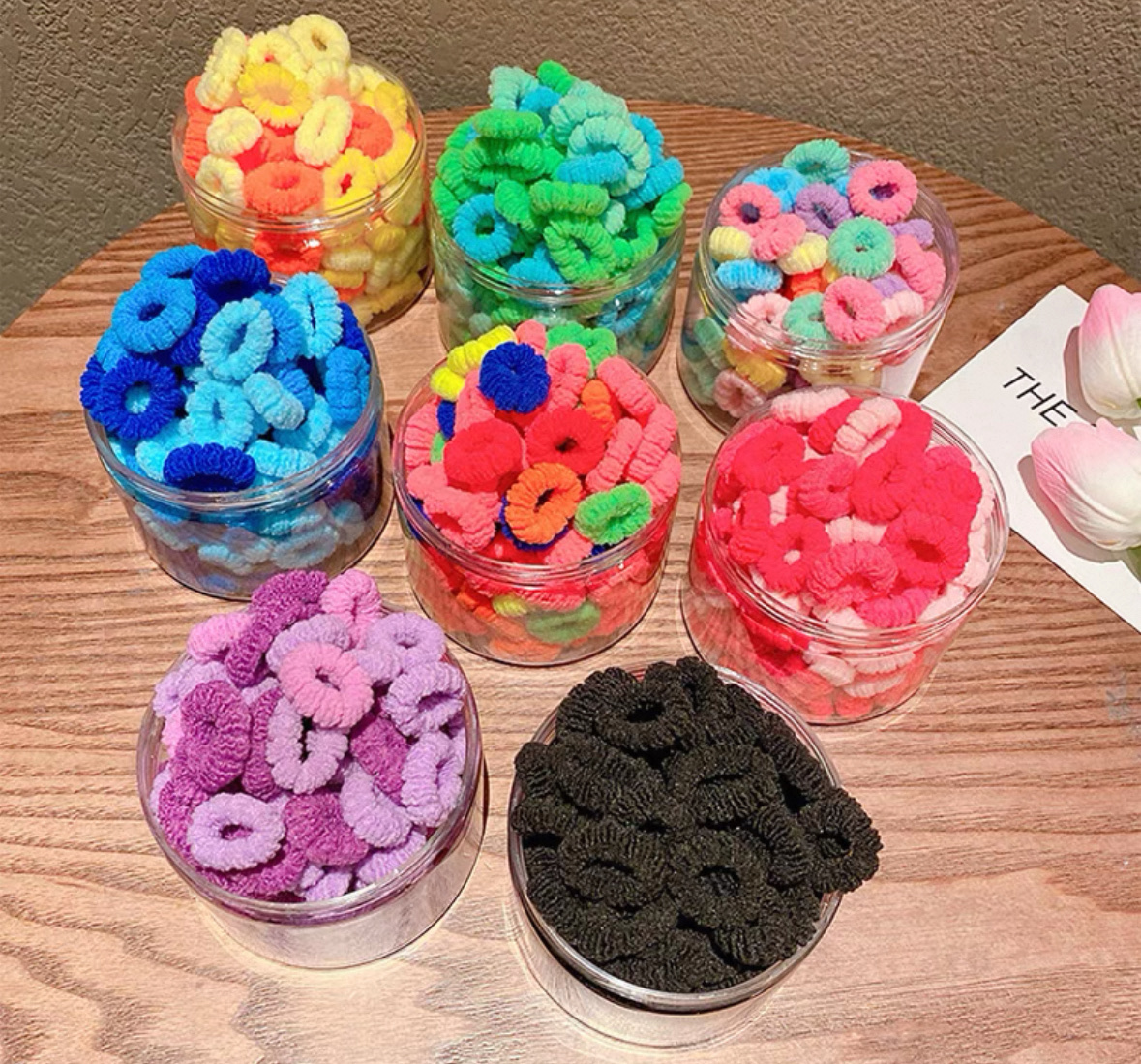 New style hair tie for girls and babies that won't damage their hair, milk coffee color towel loop hair tie, children's hair tie 2024, baby headwear and hair accessory Application Scenario