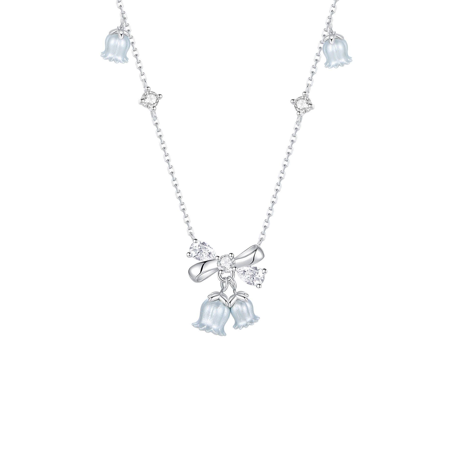 蓝铃花s925纯银韩系爆款项链 精致设计 简约百搭送礼优选
仙女小清新 温柔气质款 加厚电镀5A锆石 链长40➕5cm详情图3