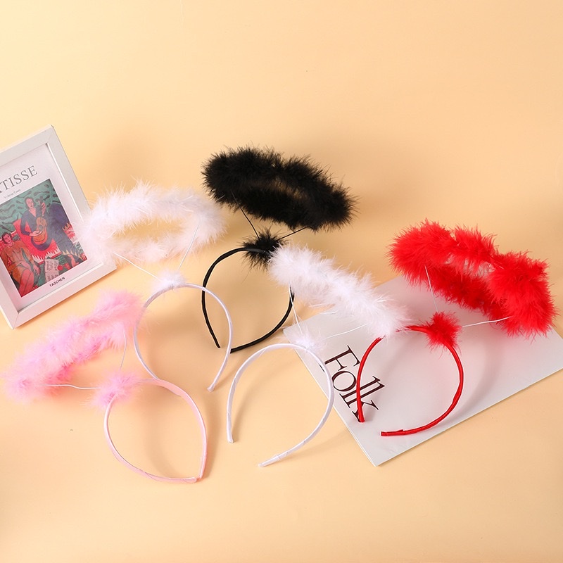 可爱天使头箍 发光派对装饰头饰 圣诞节舞会拍照道具 女孩发饰头扣详情图3