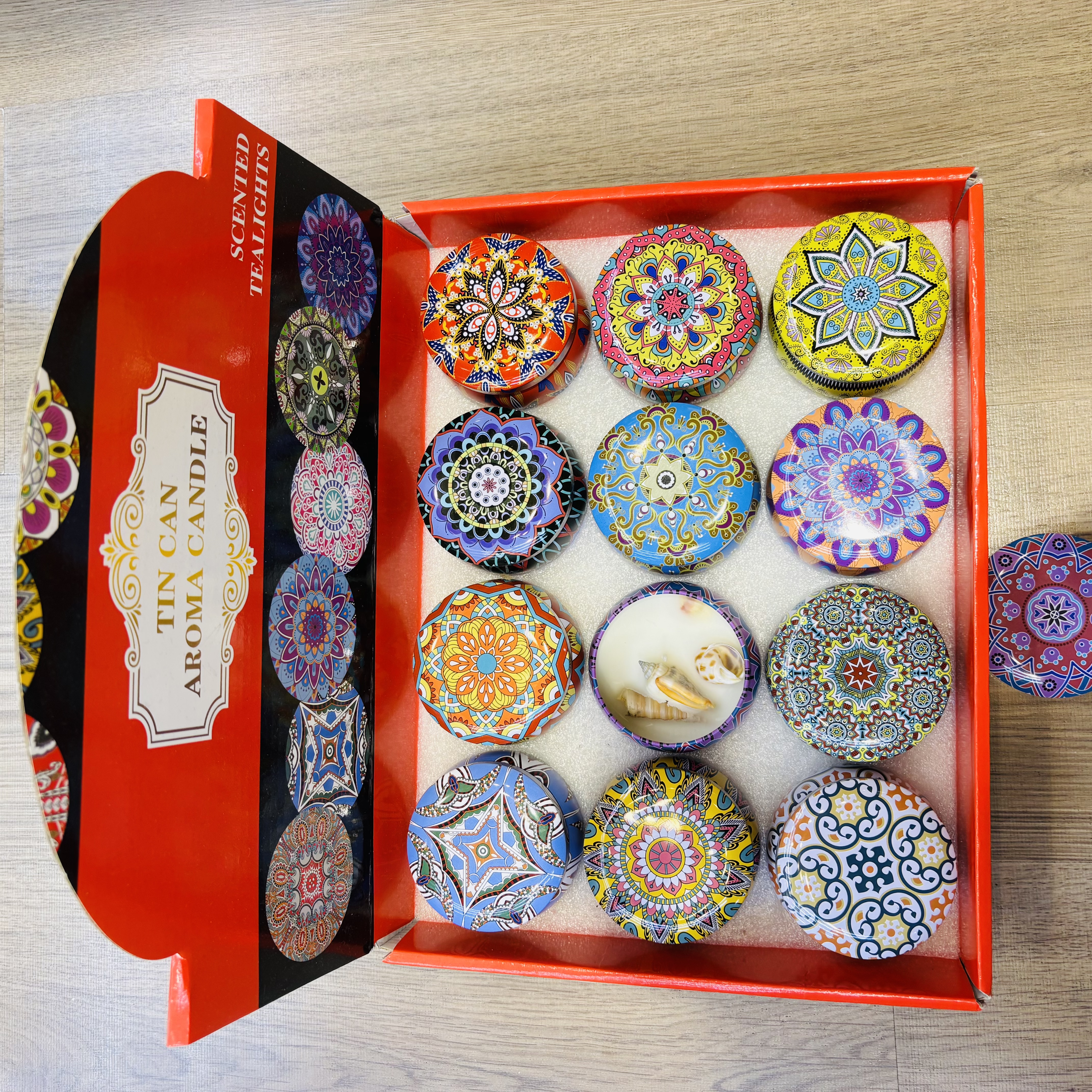 香薰蜡烛铁罐香薰蜡烛 干花蜡烛 贝壳香薰蜡烛 喜庆节日蜡烛详情图7