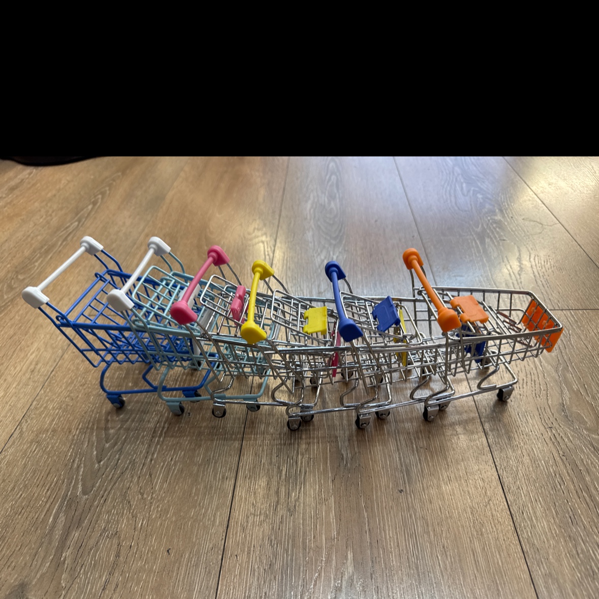铁艺儿童玩具购物车多色收纳购物车小号购物车摆件