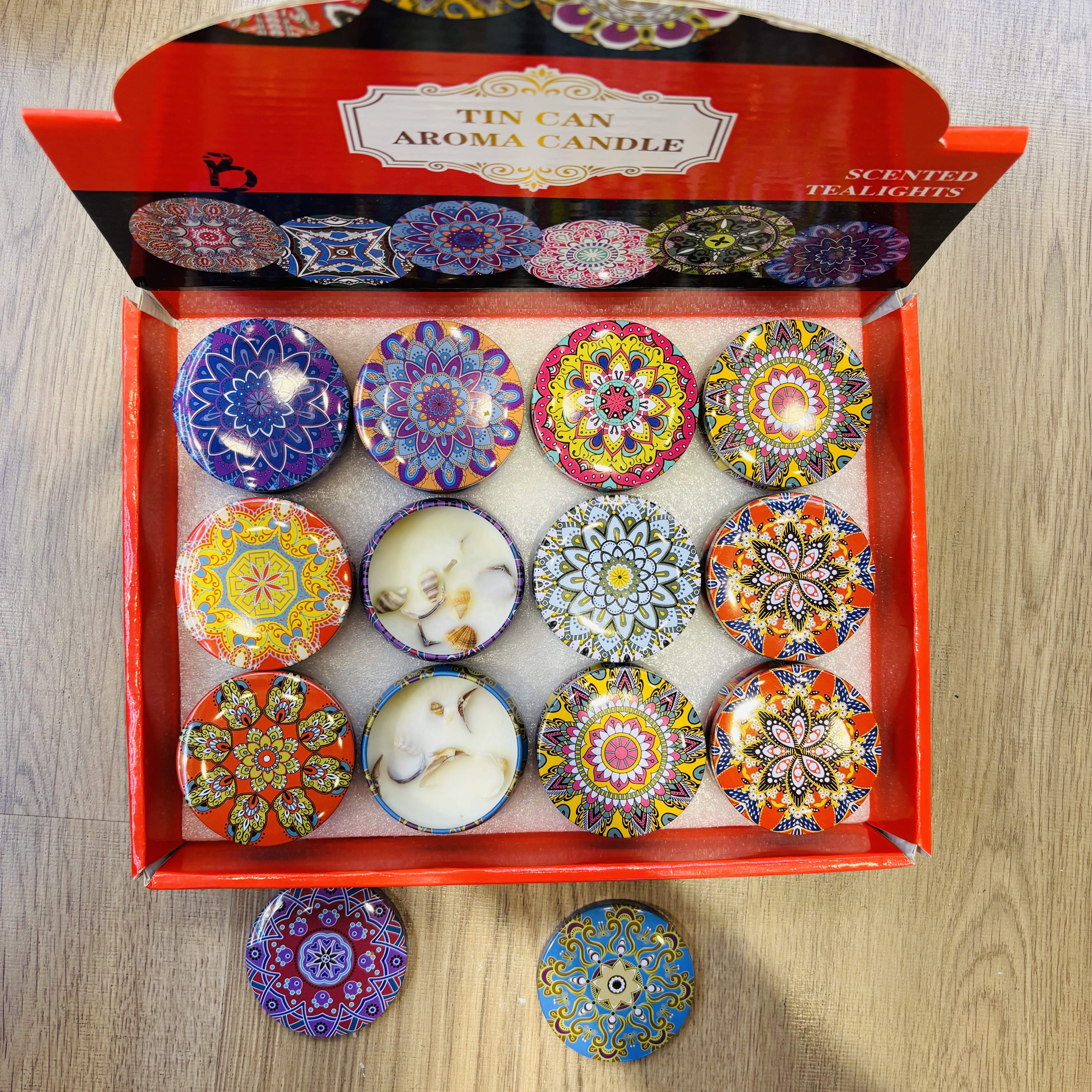 香薰蜡烛铁罐香薰蜡烛 干花蜡烛 贝壳香薰蜡烛 喜庆节日蜡烛详情图5