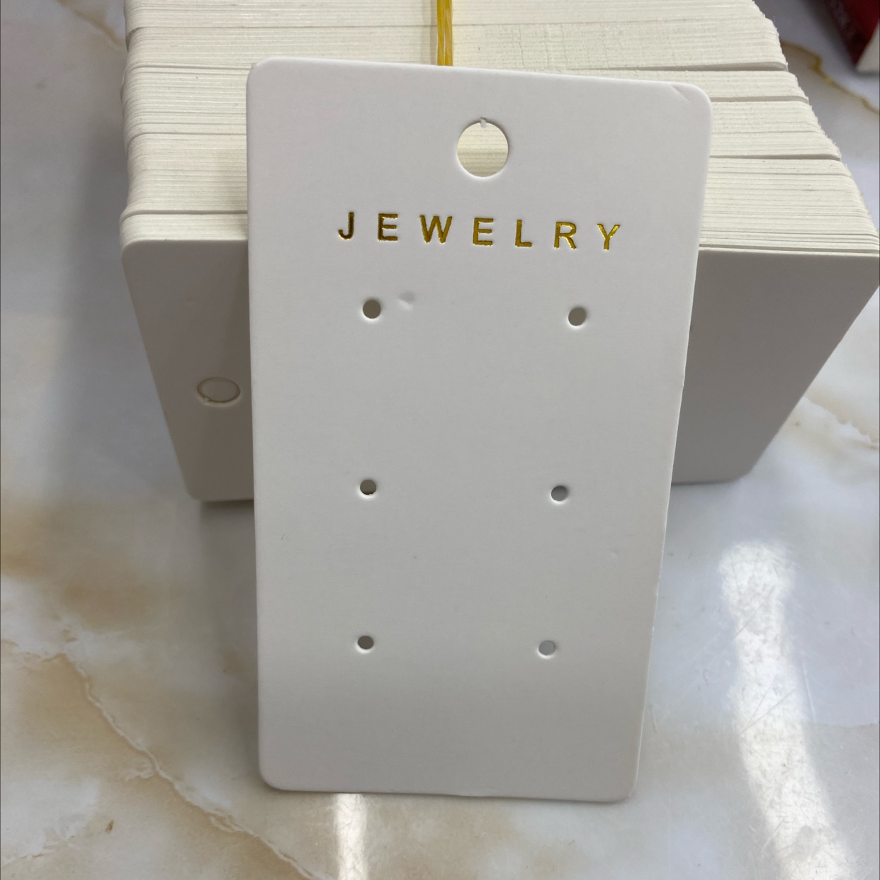 Earring card, blank certificate of conformity, label, jewelry price tag, packaging card paper, sticker, custom-designed label, jewelry price tag details Picture