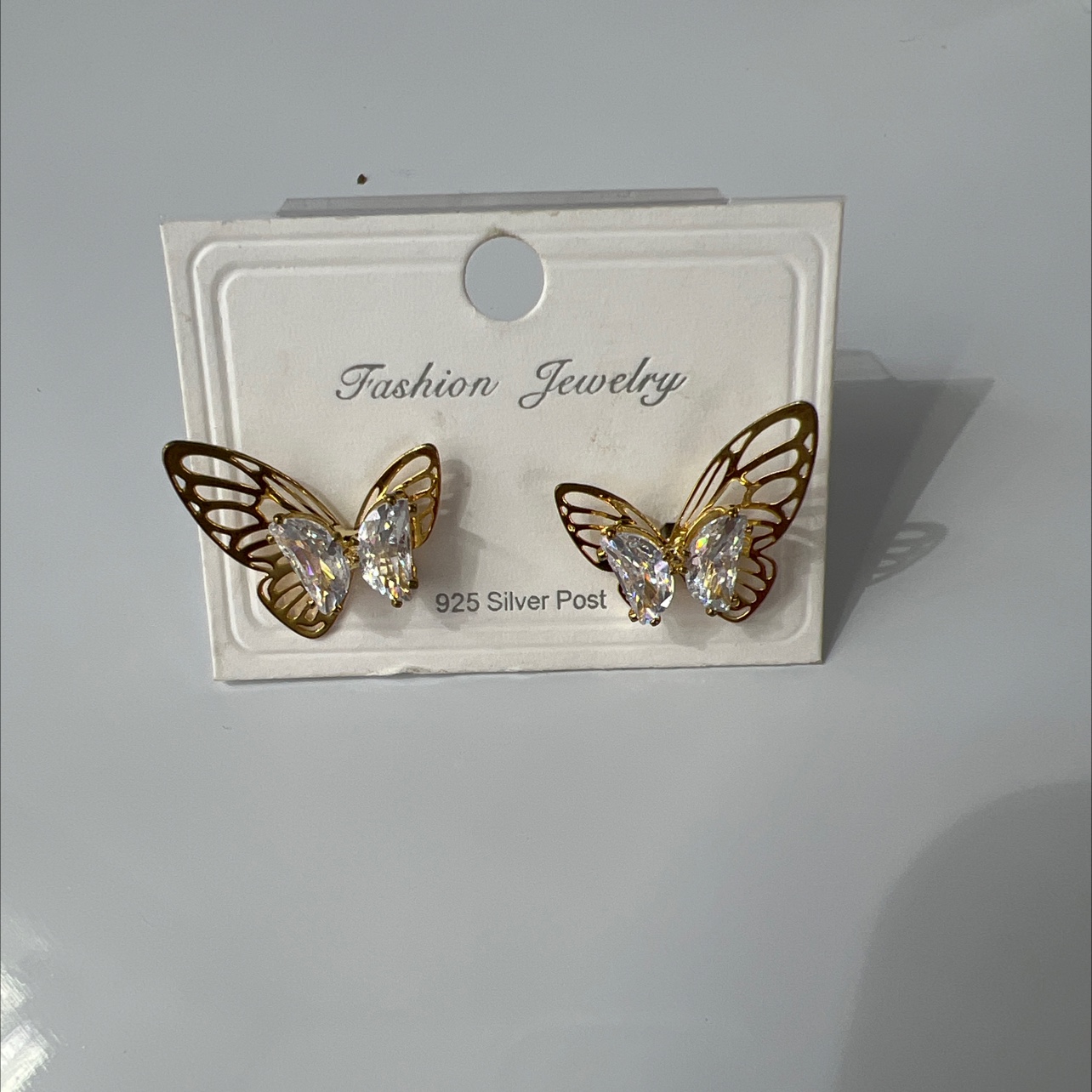Exquisite butterfly zircon earrings with a European and American style