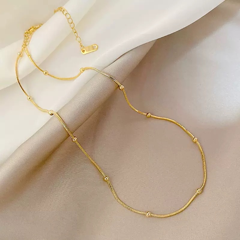 Stainless steel color retention, durable and non-fading pendant necklace, unisex necklace, titanium gold necklace details Picture