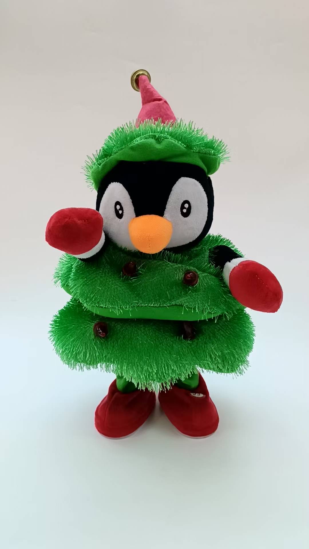 圣诞节电动毛绒玩具圣诞树会唱歌跳舞发光圣诞树跨境圣诞节圣诞企鹅小鹿雪人晚会节日装饰礼品