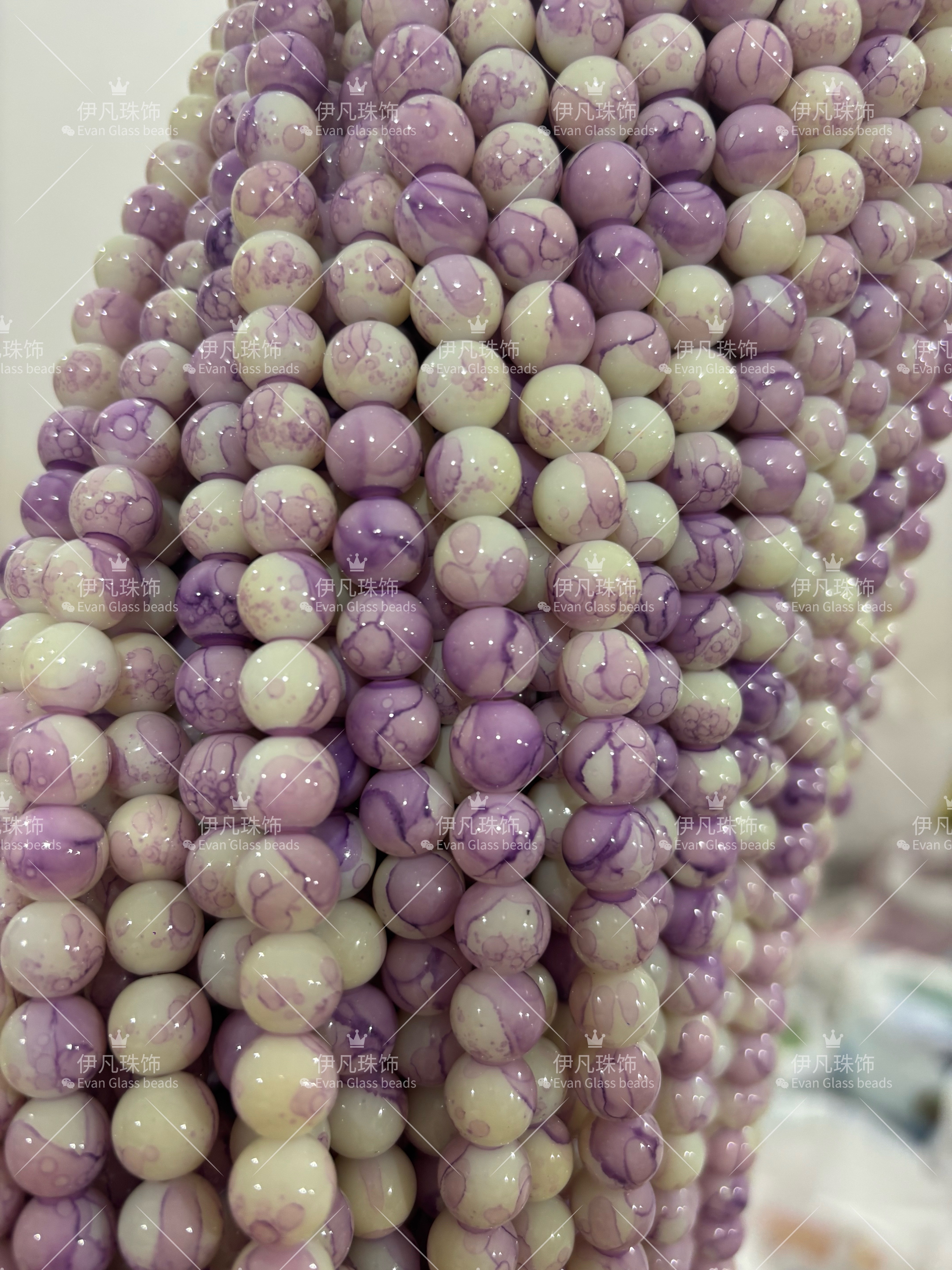 10mm玻璃珠瓷珠水墨系列圆珠串珠DIY材料配件出口外贸珠详情图5