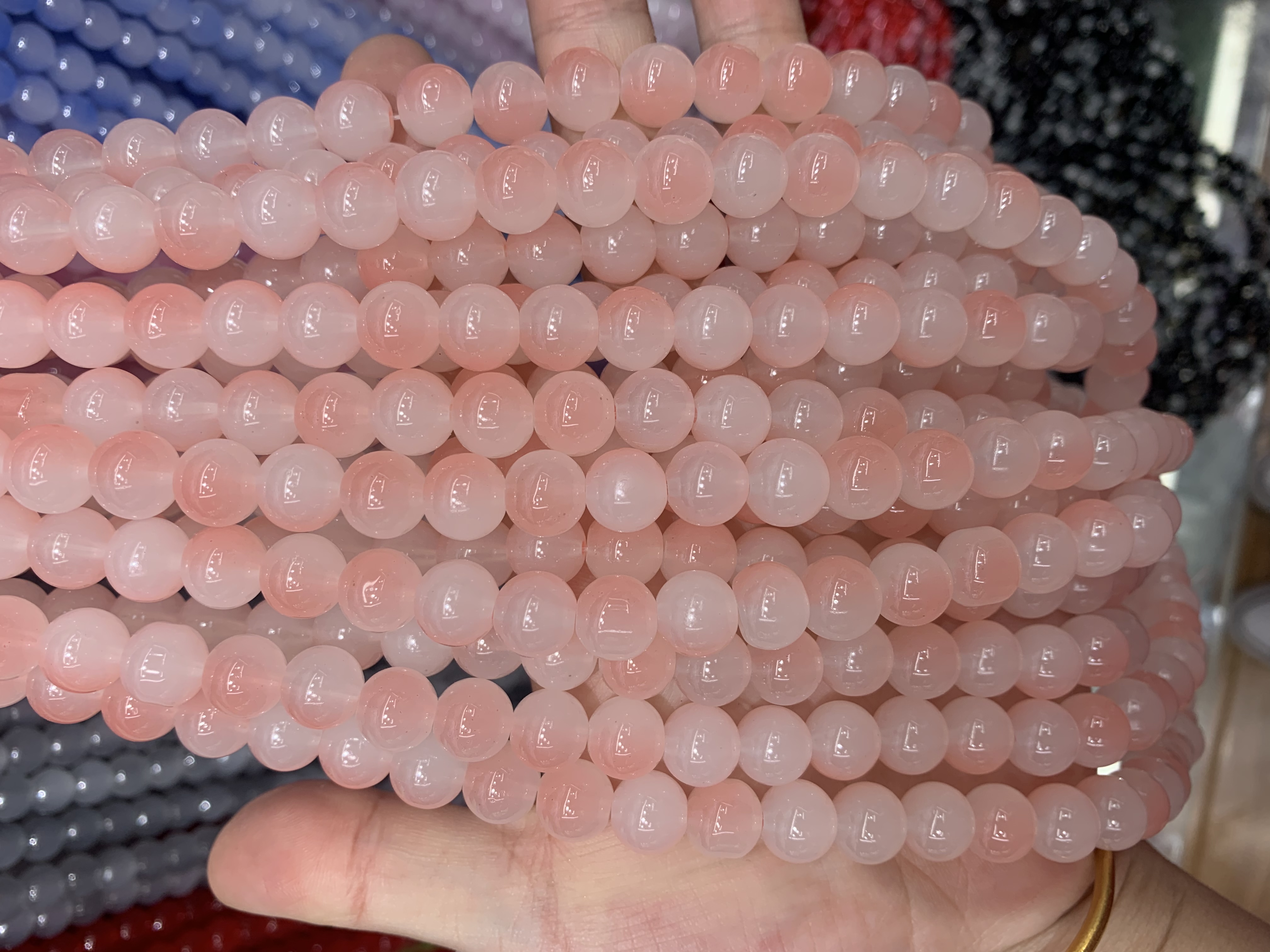 6mm8mm10mm12mm玻璃圆珠珠串串珠散珠手工DIY饰品材料配件抖音爆款