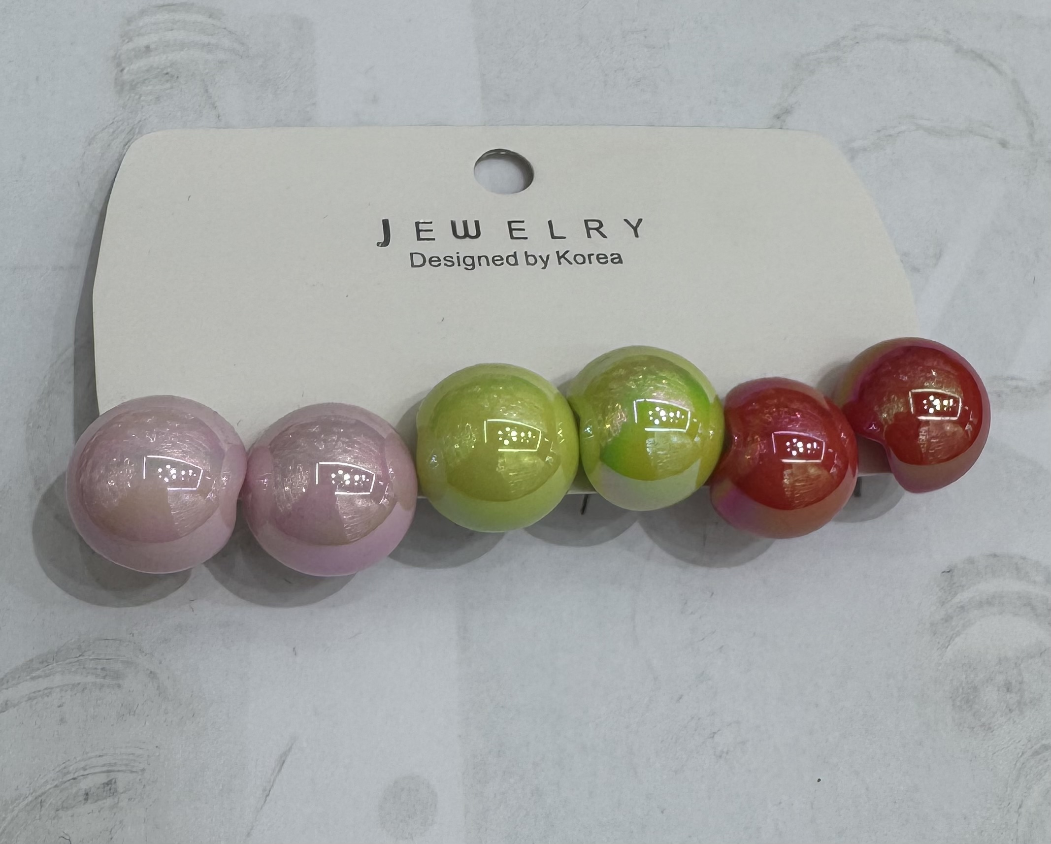 恩在流行饰品 几何馒头形亚克力耳钉 耳环 耳饰饰品007