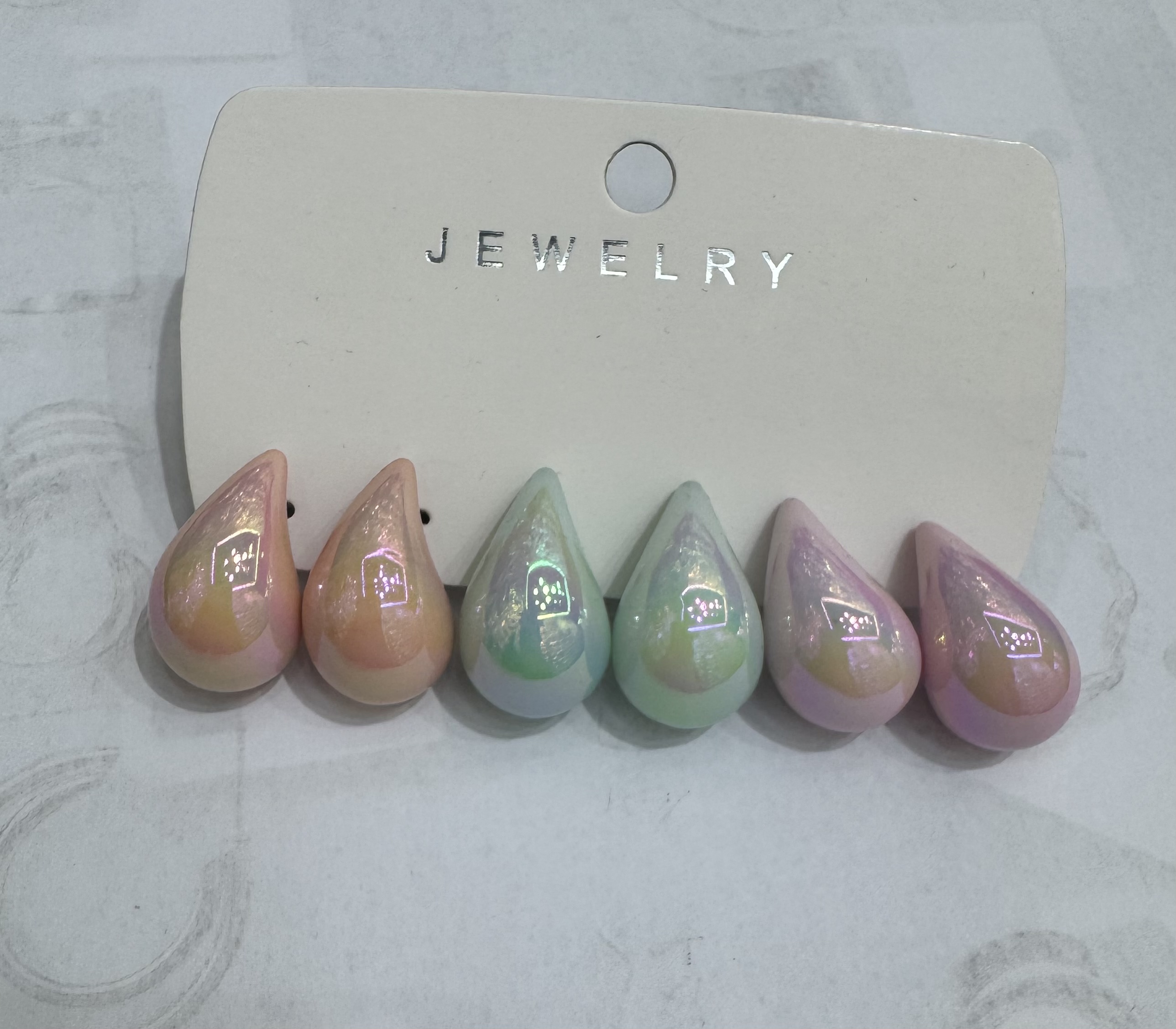 恩在饰品几何亚克力水滴形耳环 耳饰 耳钉005饰品