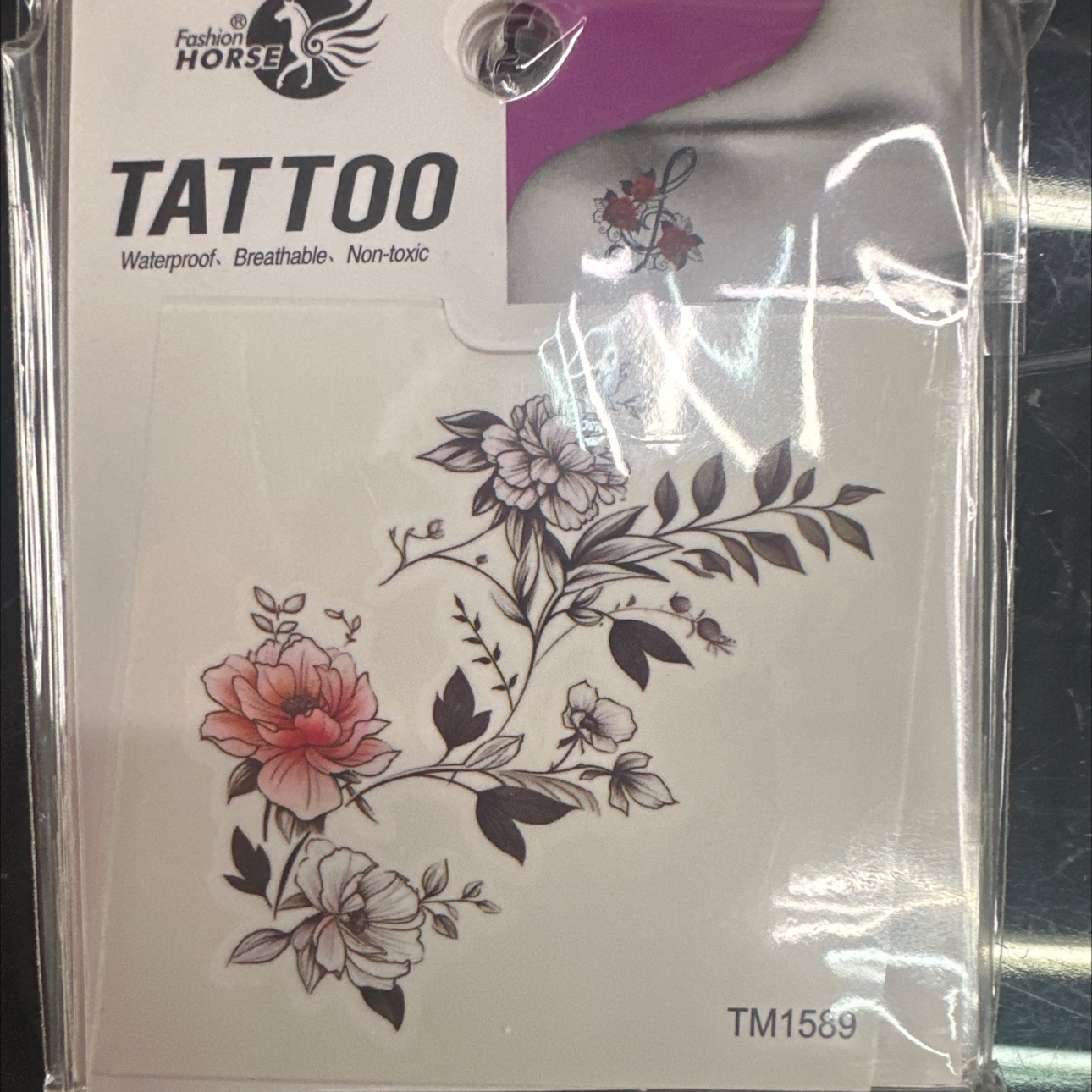 进店必买 一次性可爱鲜花纹身贴彩色小图案 防水可洗无毒  