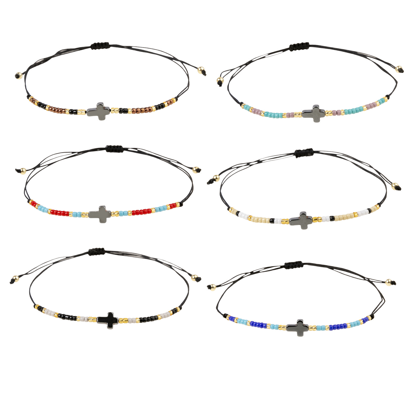 外贸专供十字架手链、米珠手链、编织手链、女款手链，详情图2