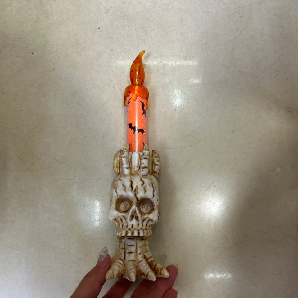万圣蜡烛灯鬼骷髅幽灵恐怖吓人道具装饰摆件