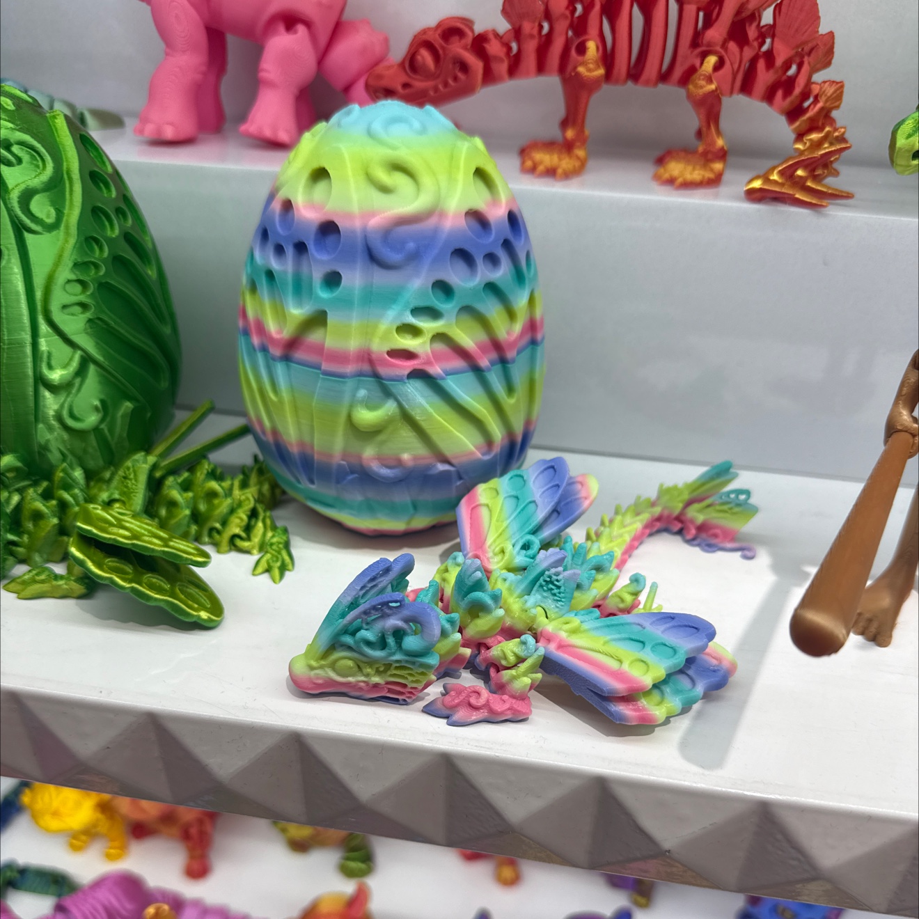 3D打印玩具爆款龙蛋蝴蝶龙蛋山海经木棍人科教益智齿轮玩具教育玩具