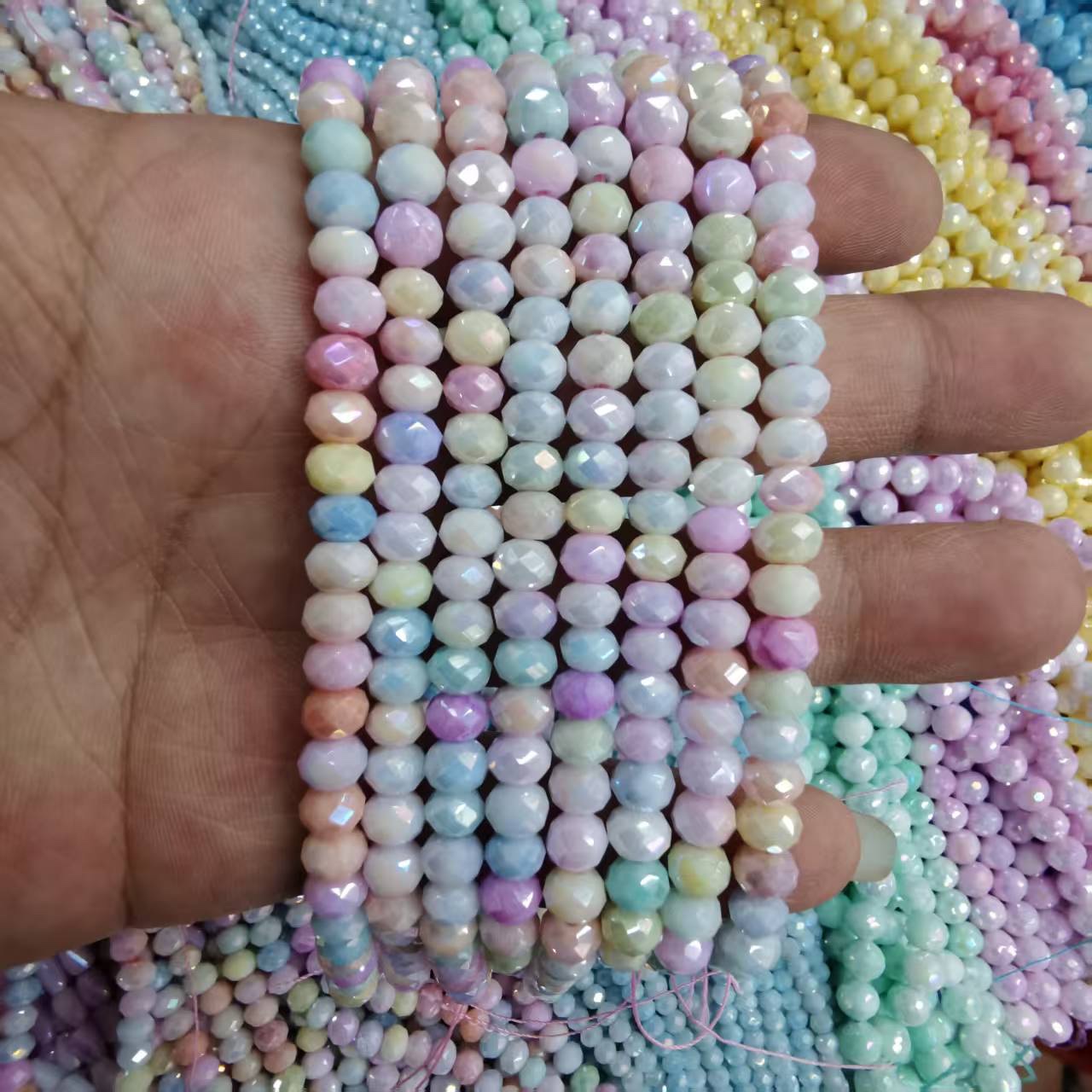 天然石珠子玻璃米珠串珠散珠珠串 手工DIY饰品材料多彩搭配