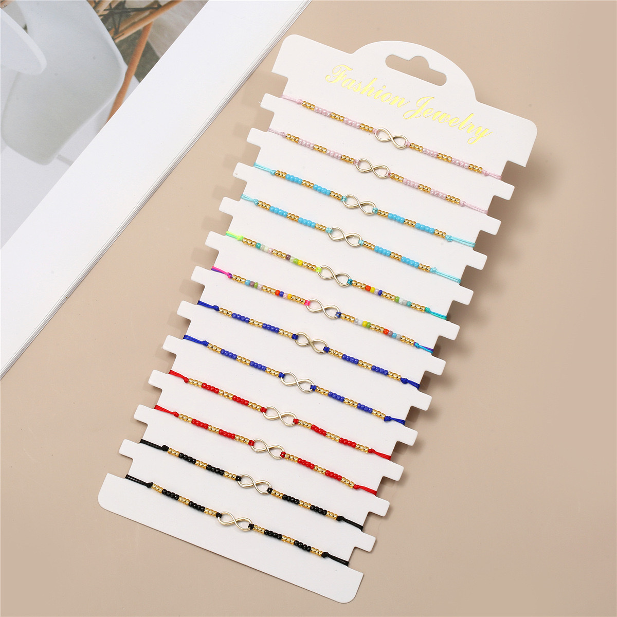 外贸专供、女款手链、米珠手链、船锚手链、编织手链，小8手链细节图