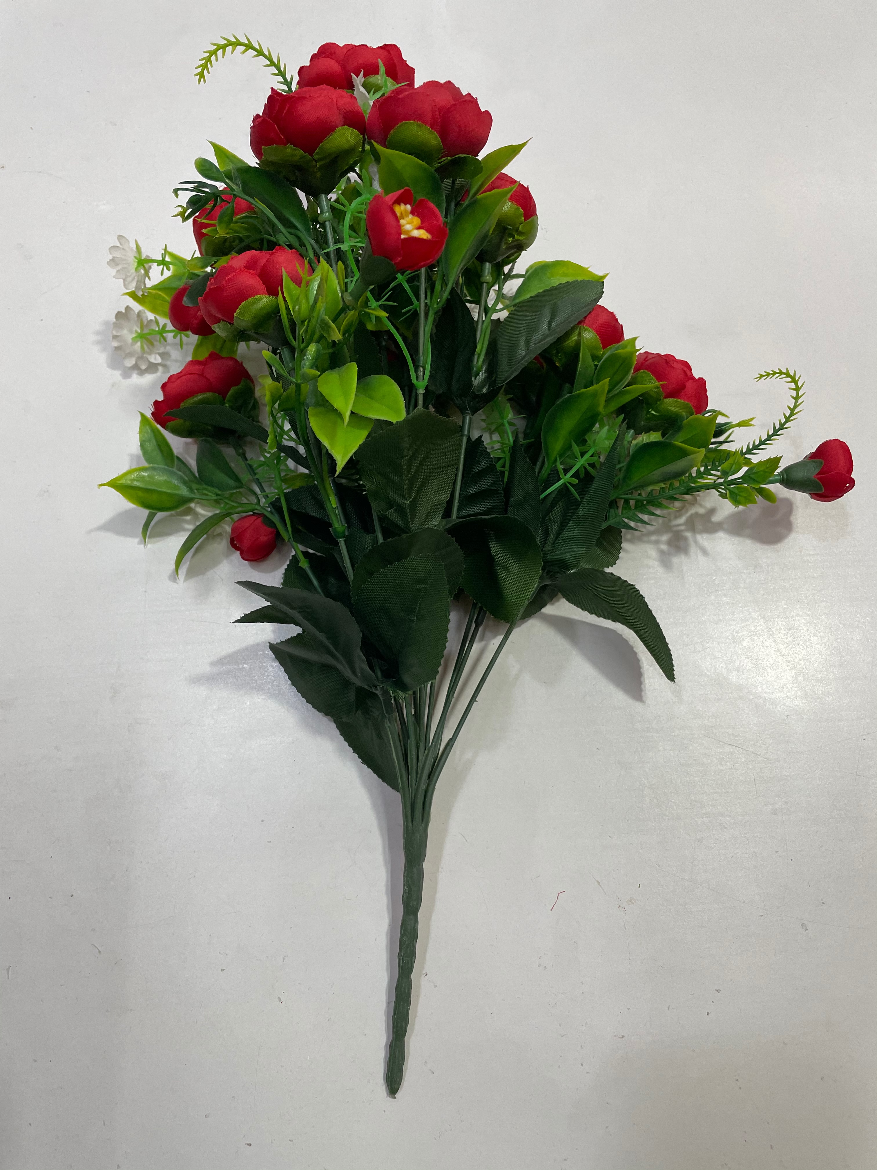 玫瑰花仿真婚庆装饰紫色太阳花仿真假花条室内摆件花艺
12头茶花