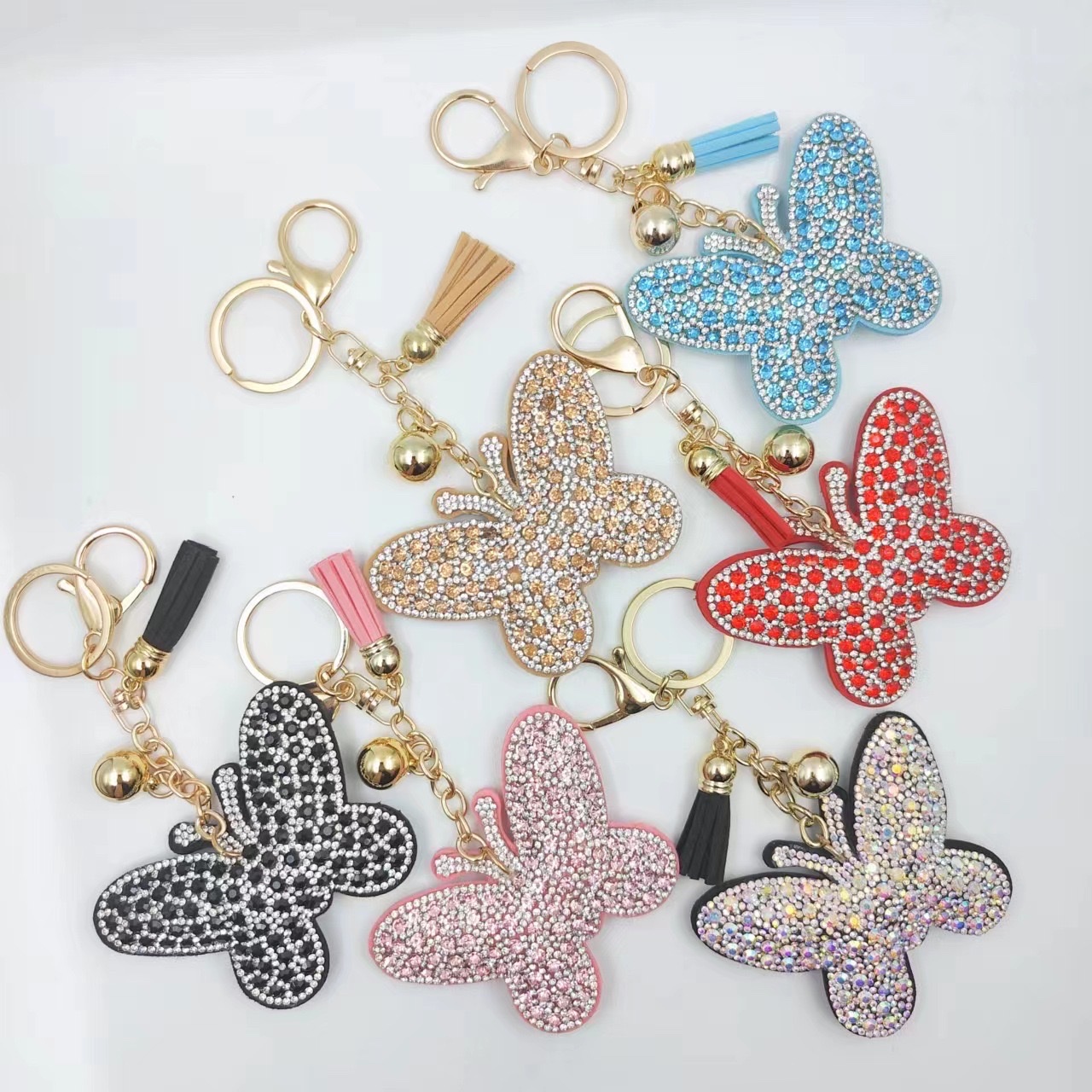 蝴蝶流苏挂件机车钥匙扣产品图