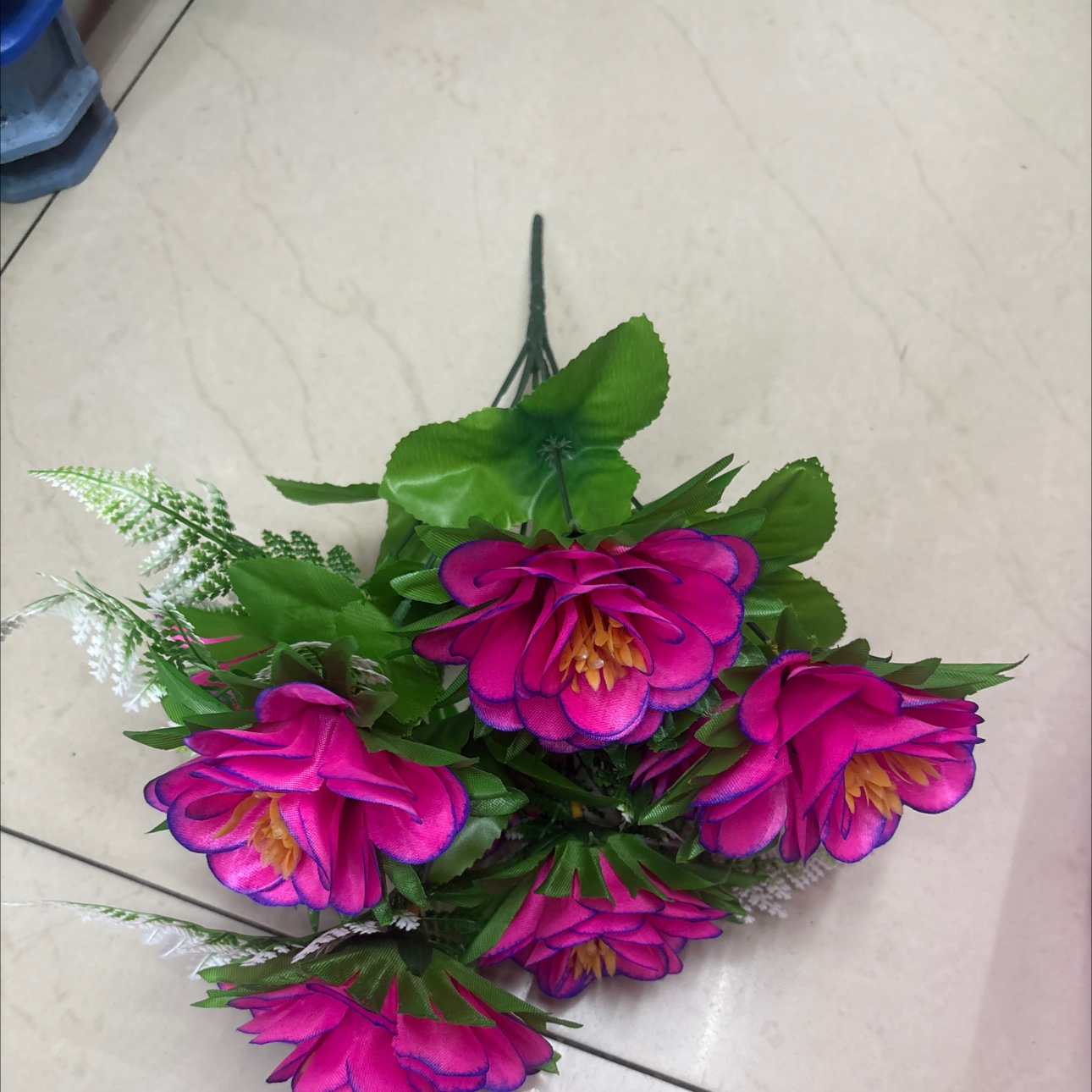 仿真花束9头花芯剑兰 客厅绢布干花摆件