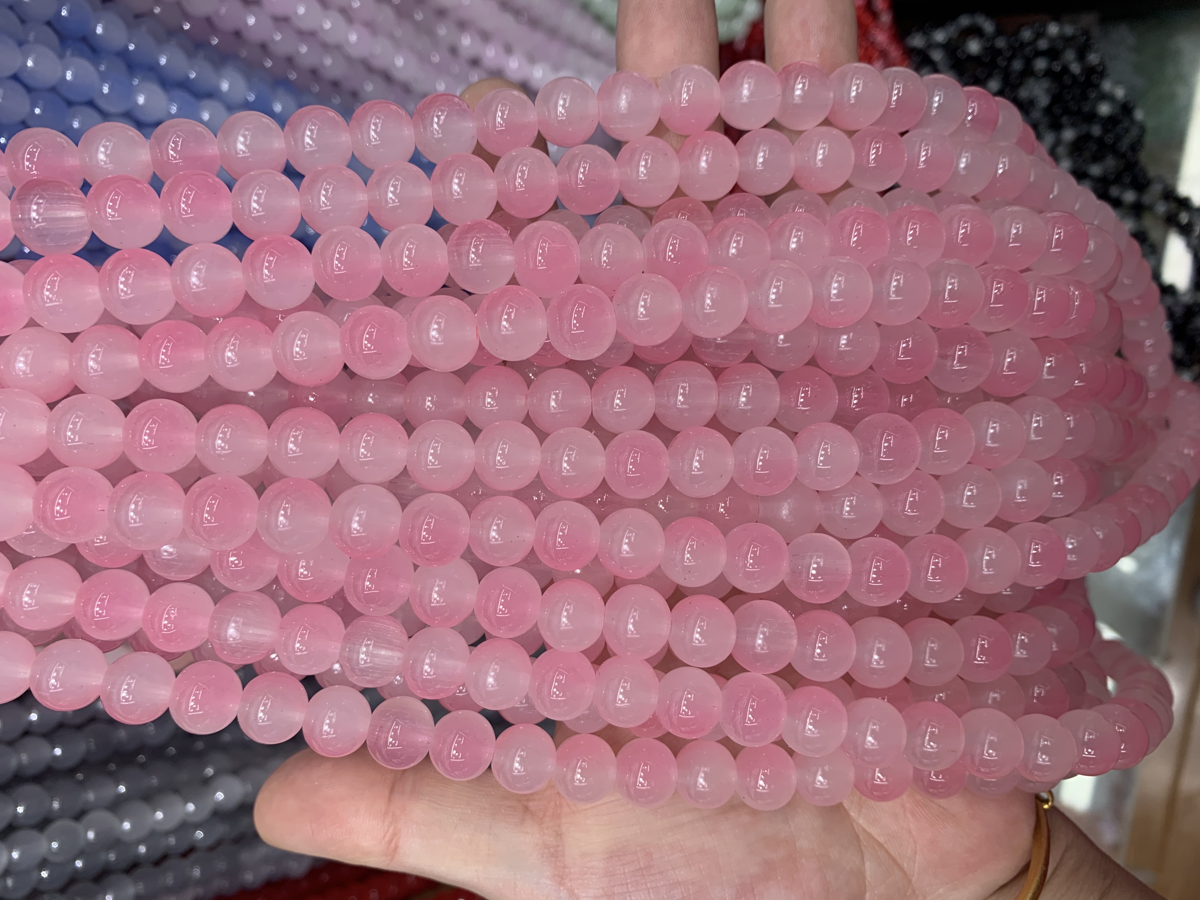 6mm8mm10mm12mm玻璃圆珠珠串串珠散珠手工DIY饰品材料配件抖音爆款产品图