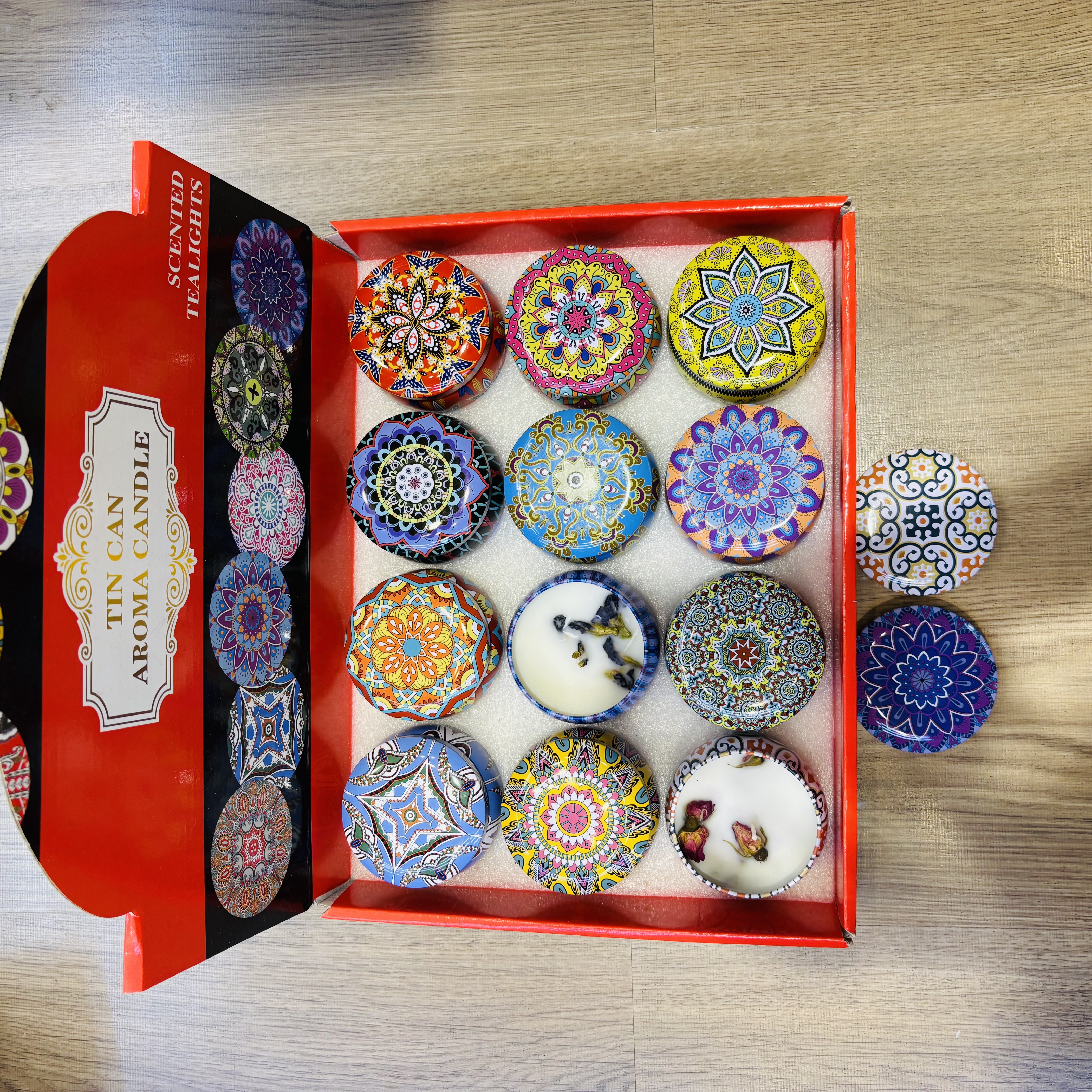 香薰蜡烛铁罐香薰蜡烛 干花蜡烛 贝壳香薰蜡烛 喜庆节日蜡烛详情图6