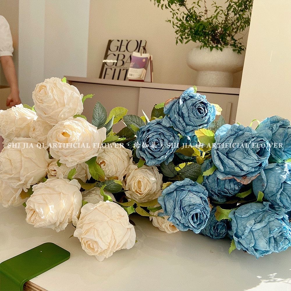 向日葵仿真花郁金香仿真花小藤球装饰小摆件家居桌面布置创意摆设仿真花仿真花白底实物图