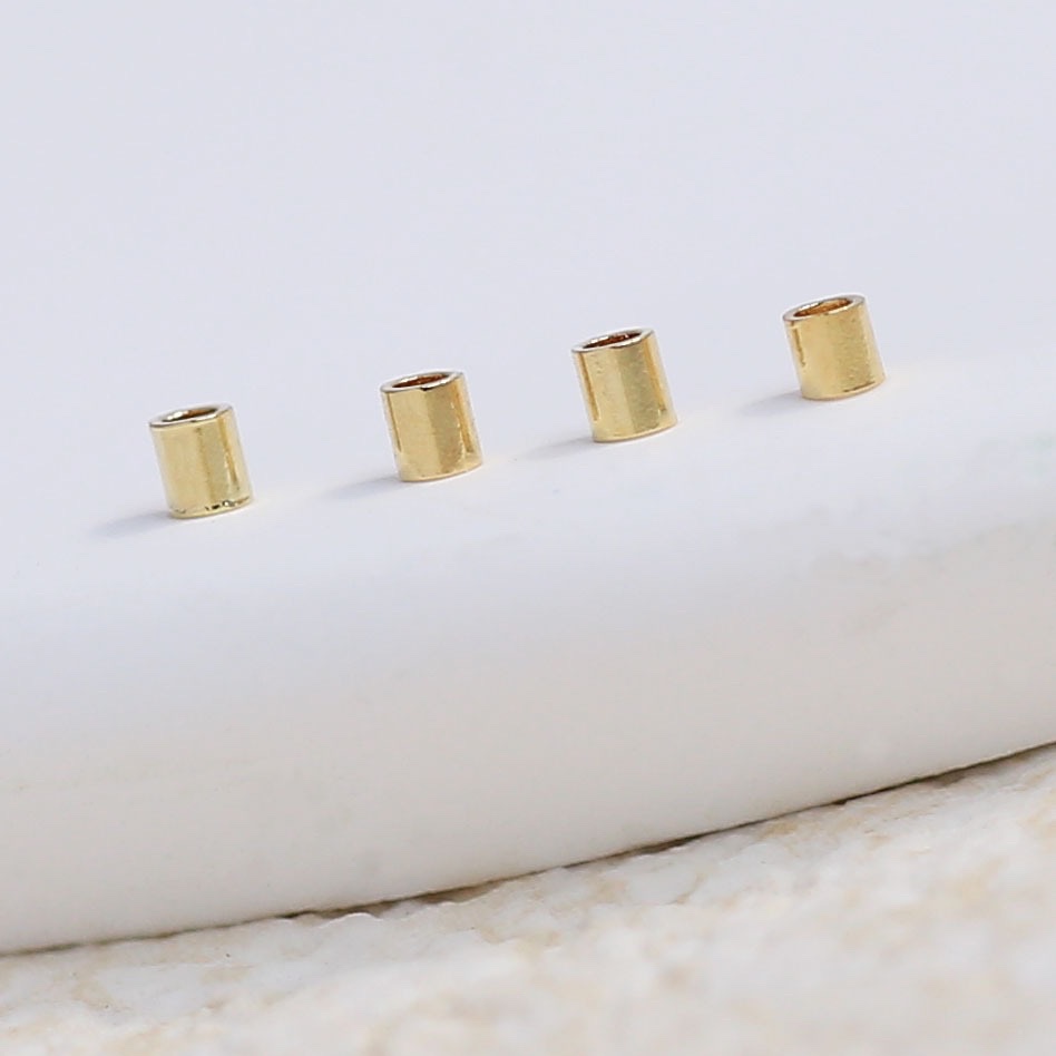 18K gold-plated color-preserving positioning tubes, diy jewelry accessories, handcrafted bracelets, beaded and spacer positioning tubes, wholesale in large quantities Application Scenario