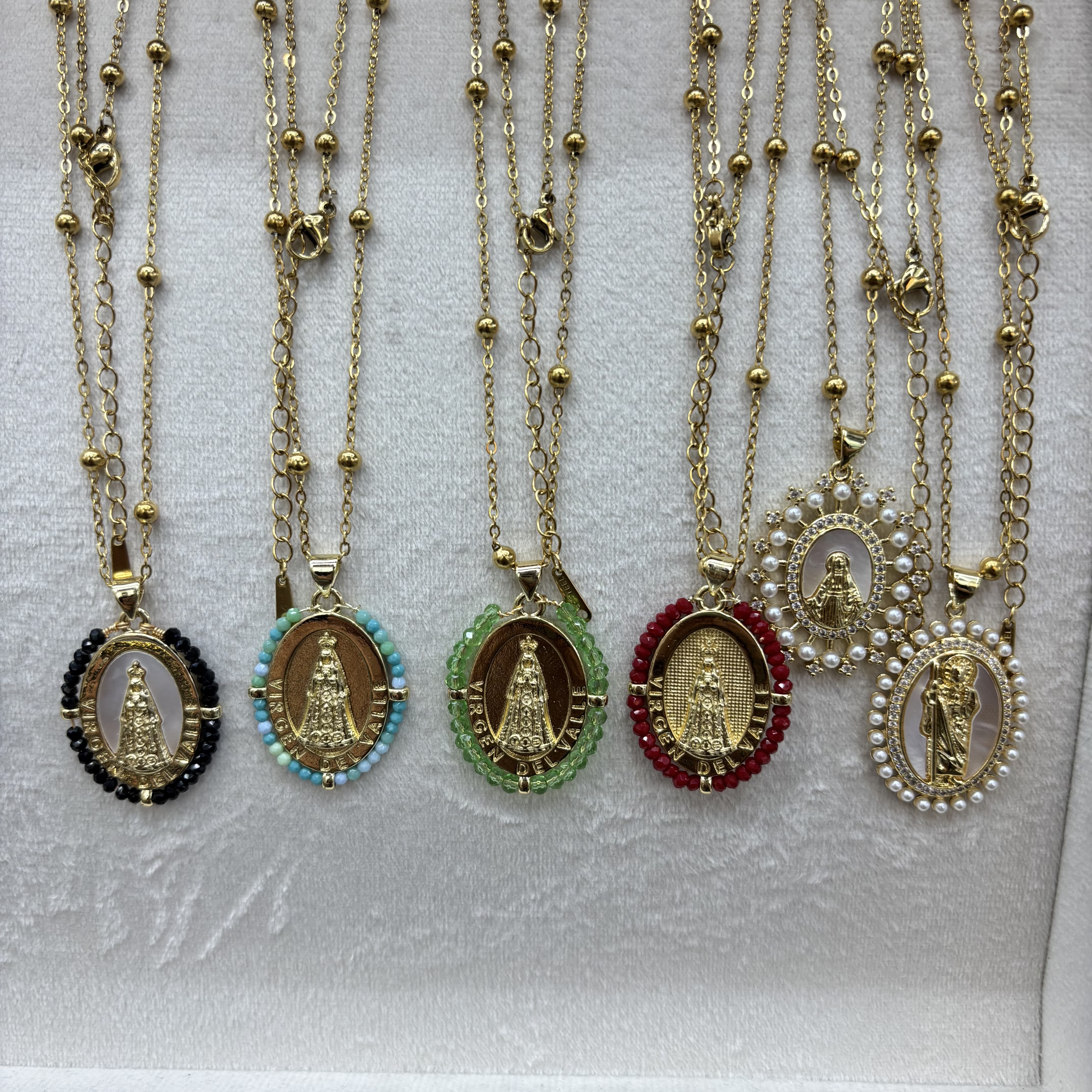 不锈钢水晶编织贝壳镶嵌跨境外贸金色吊坠项链产品图