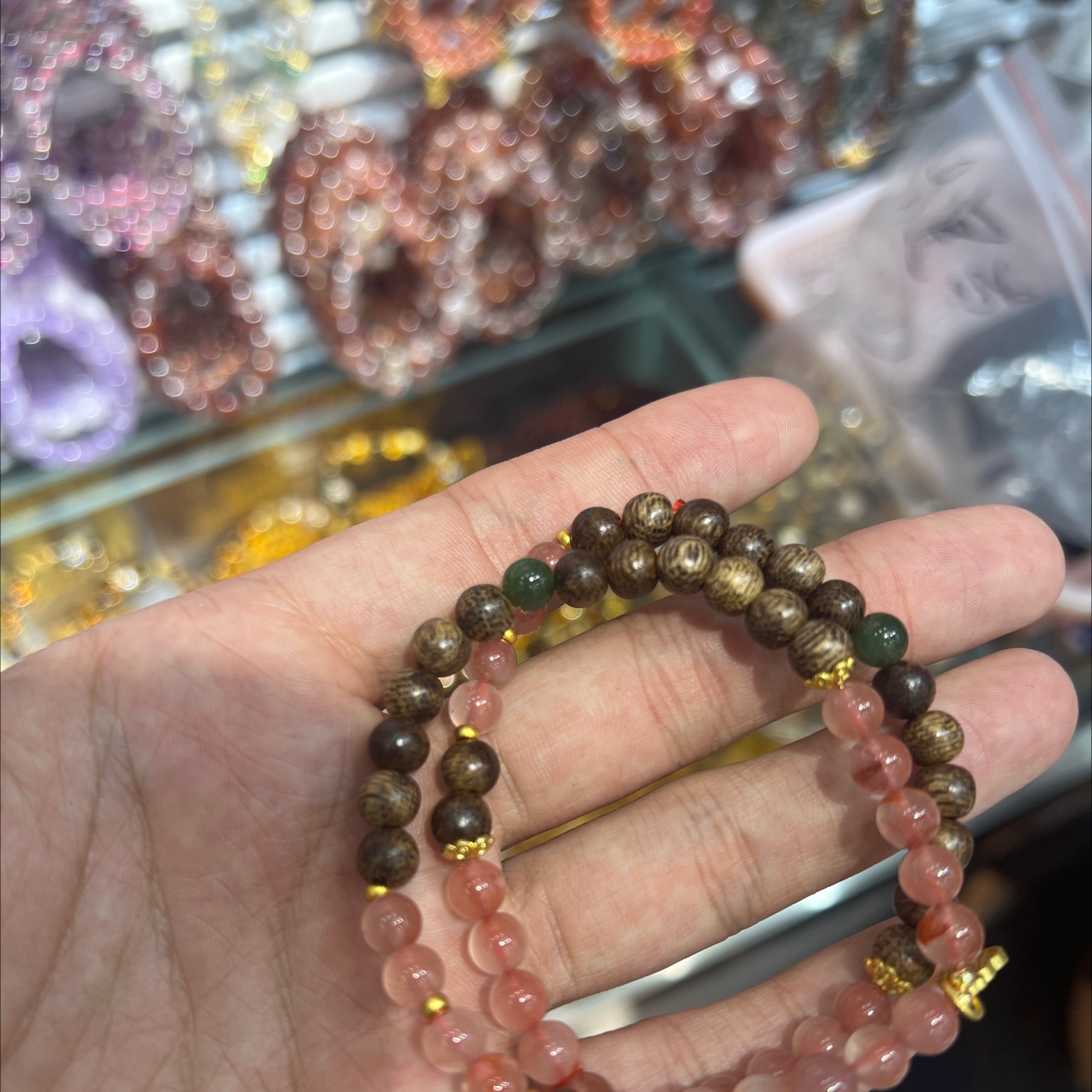 沉香南红手链1234567