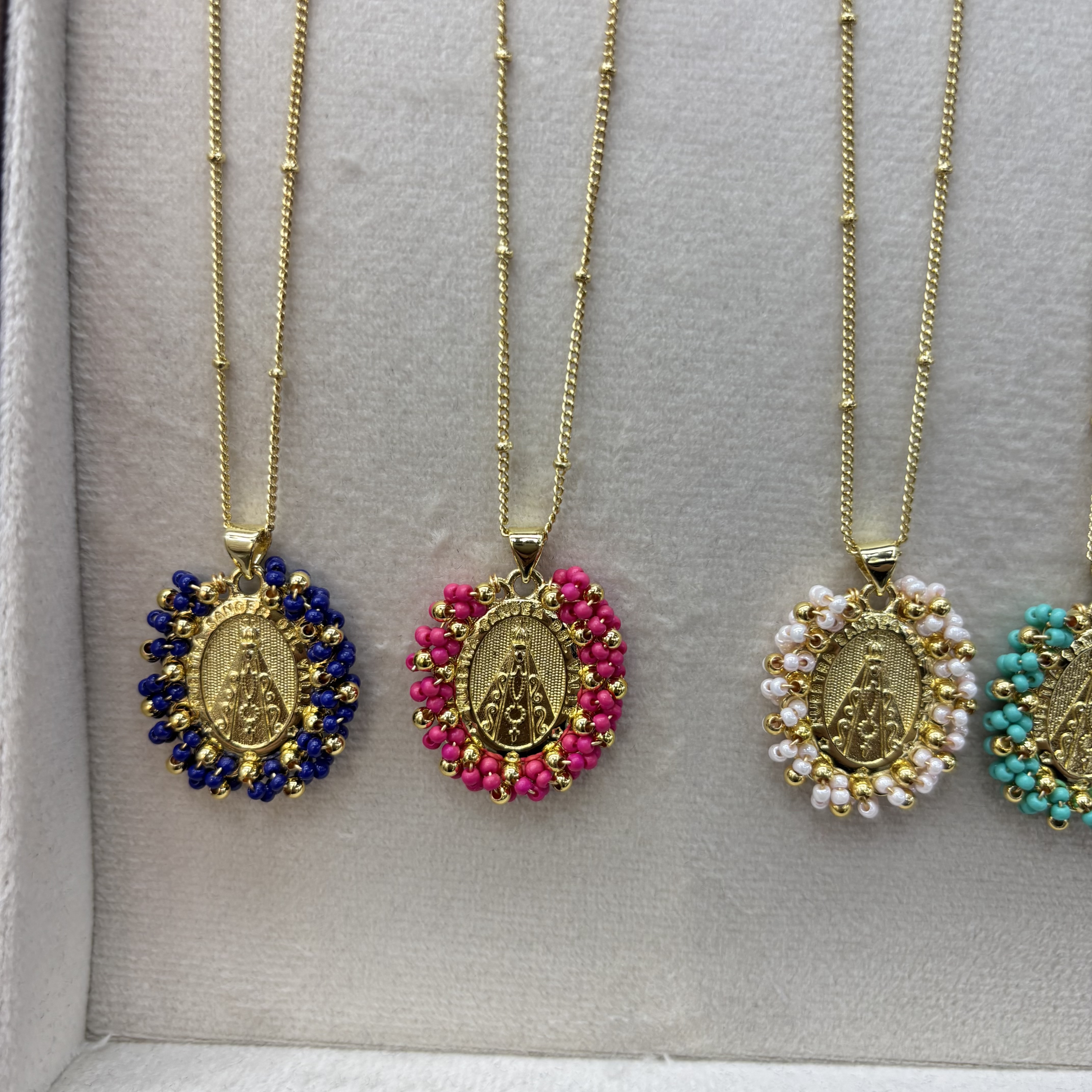 波西米亚民族风金色米珠编织不锈钢项链